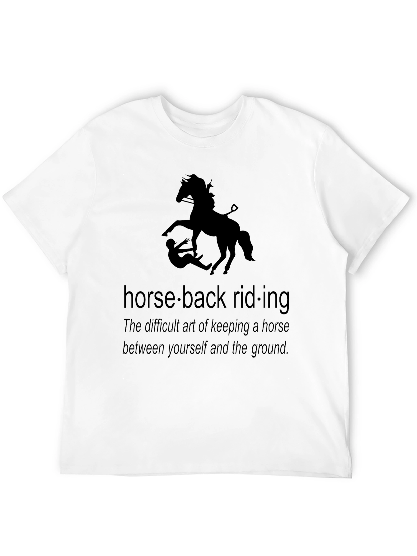 Black Horseback Riding Humor T-Shirt view 12