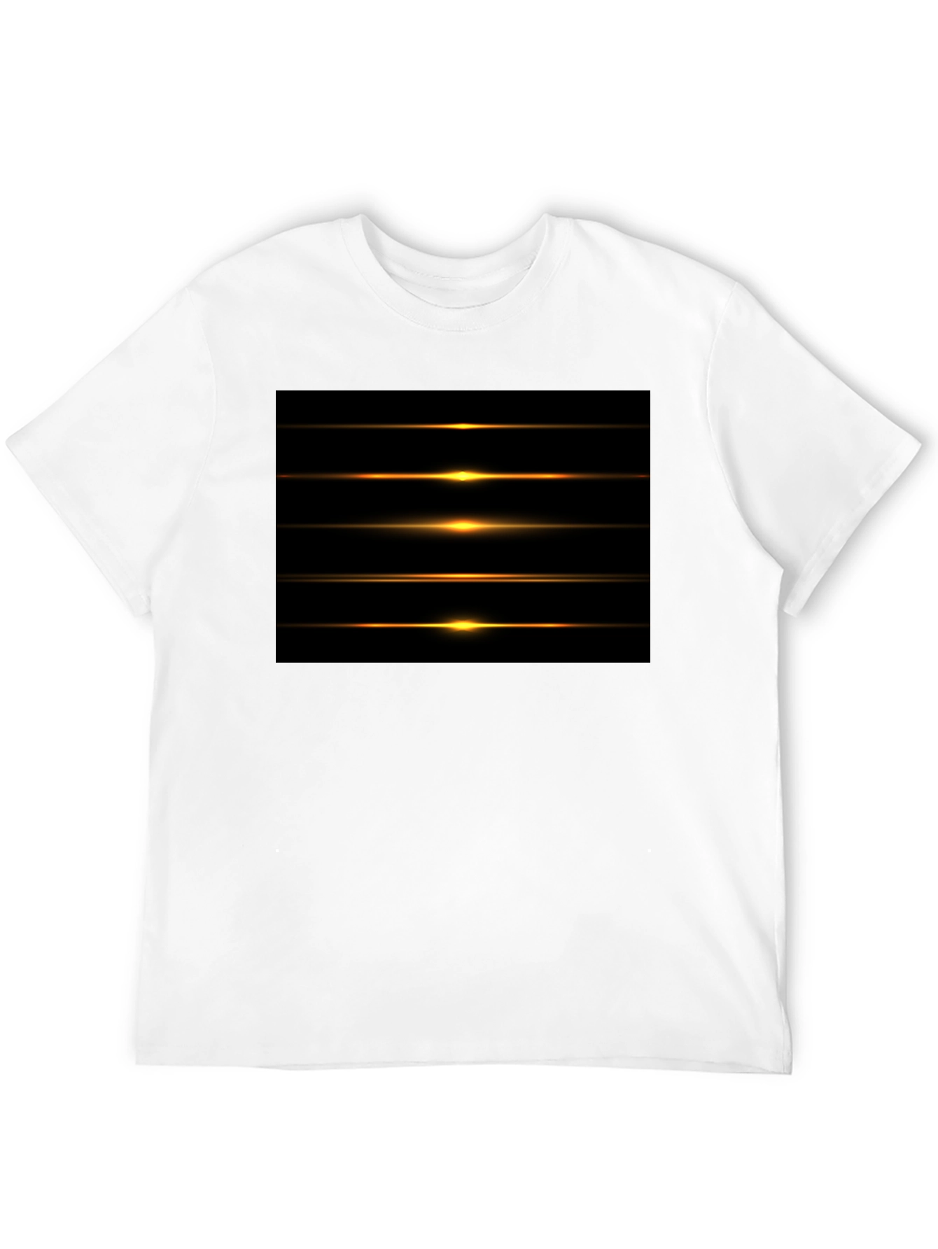 Black Men's Black Graphic Tee - Light Streak Design view 12