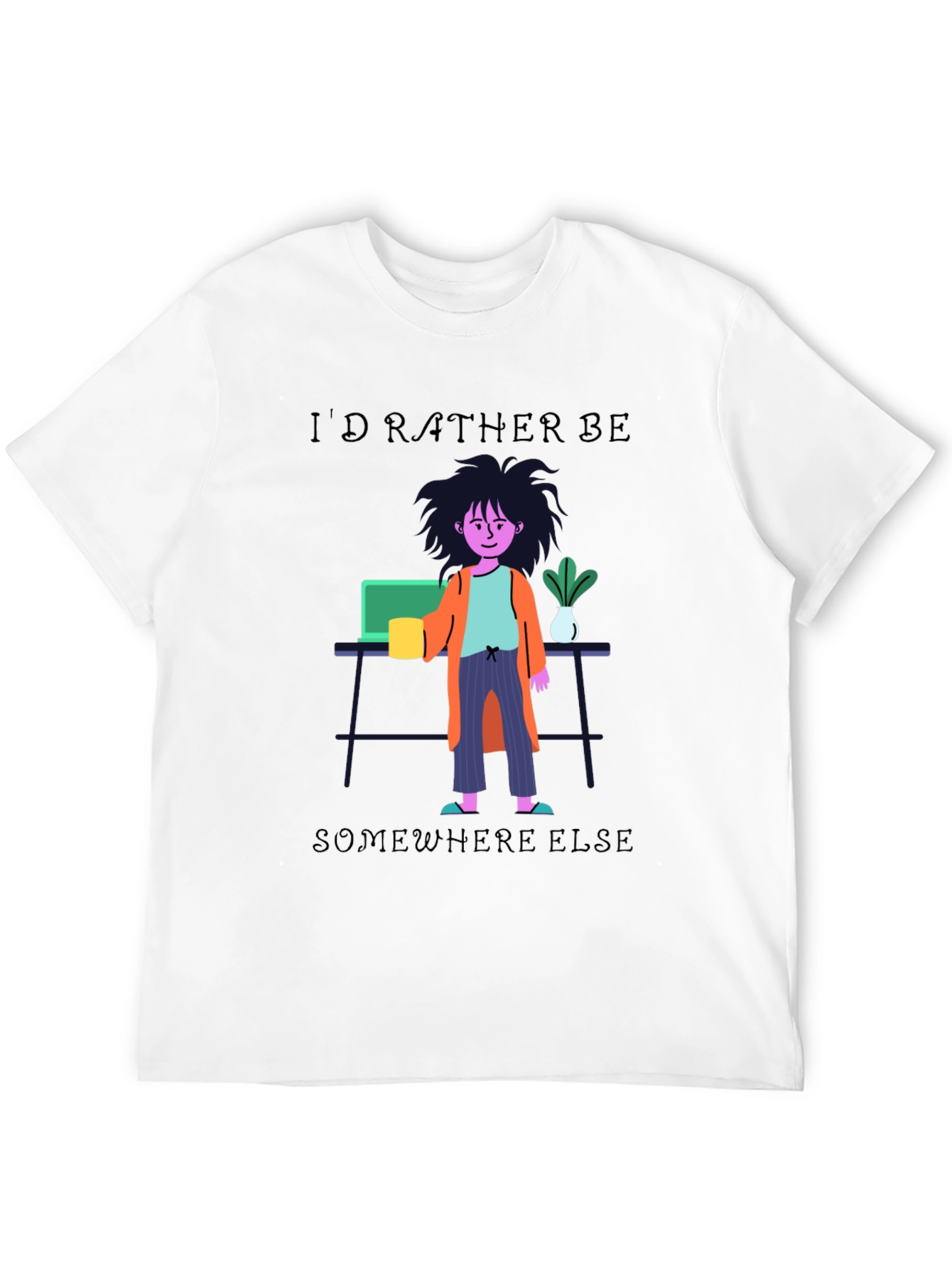 Black I'd Rather Be Elsewhere T-Shirt view 12