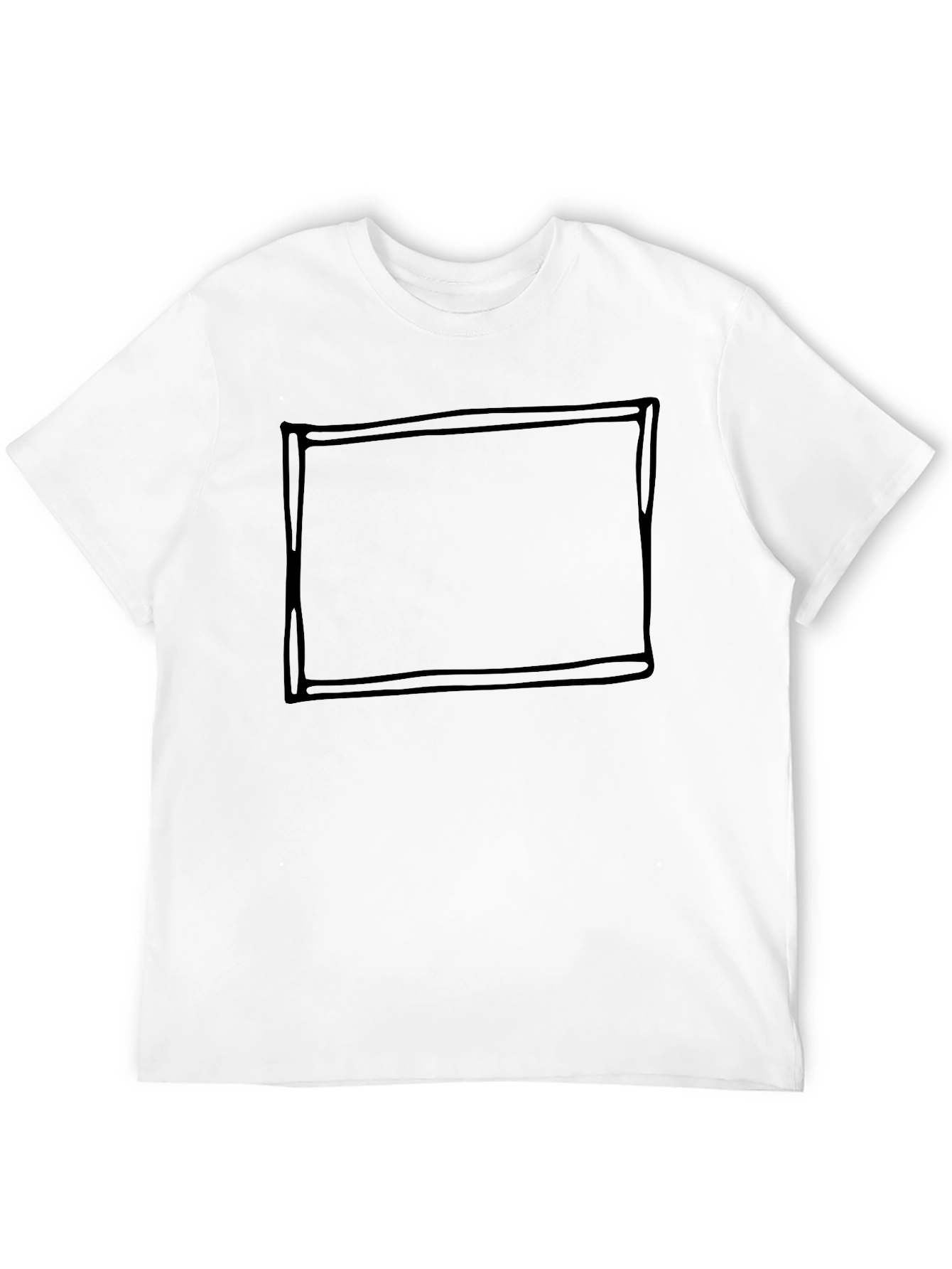 Black Men's Black Crew Neck T-Shirt with Graphic Box view 12