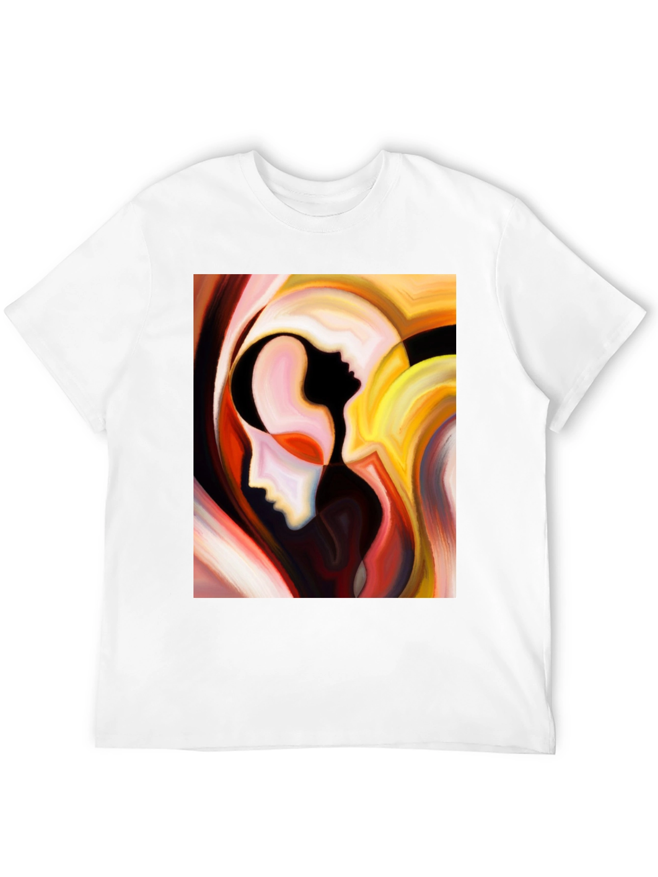 Black Abstract Faces Graphic T-Shirt - Modern Art Tee view 12