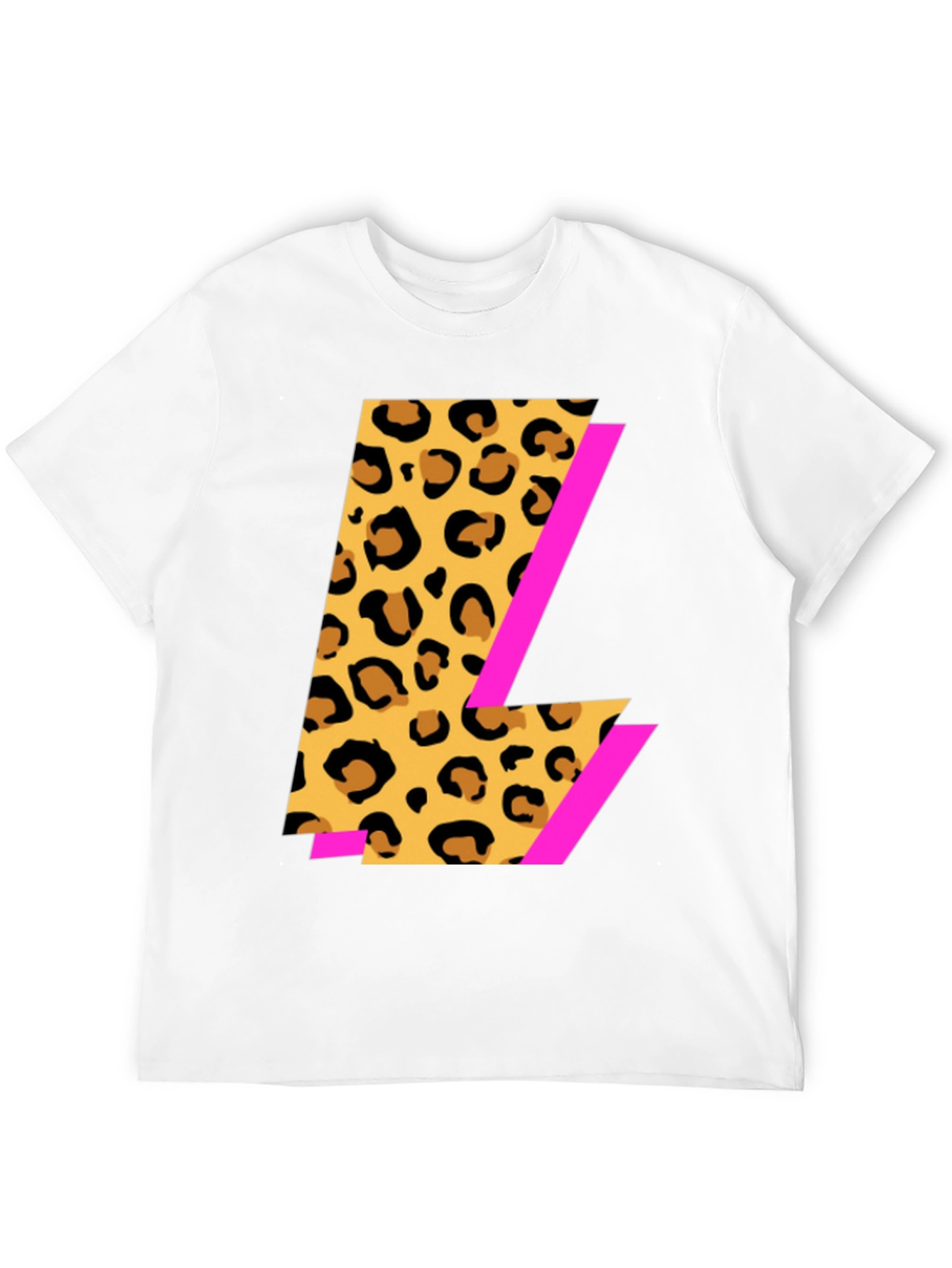 Black Leopard Print L Graphic Black T-Shirt view 12