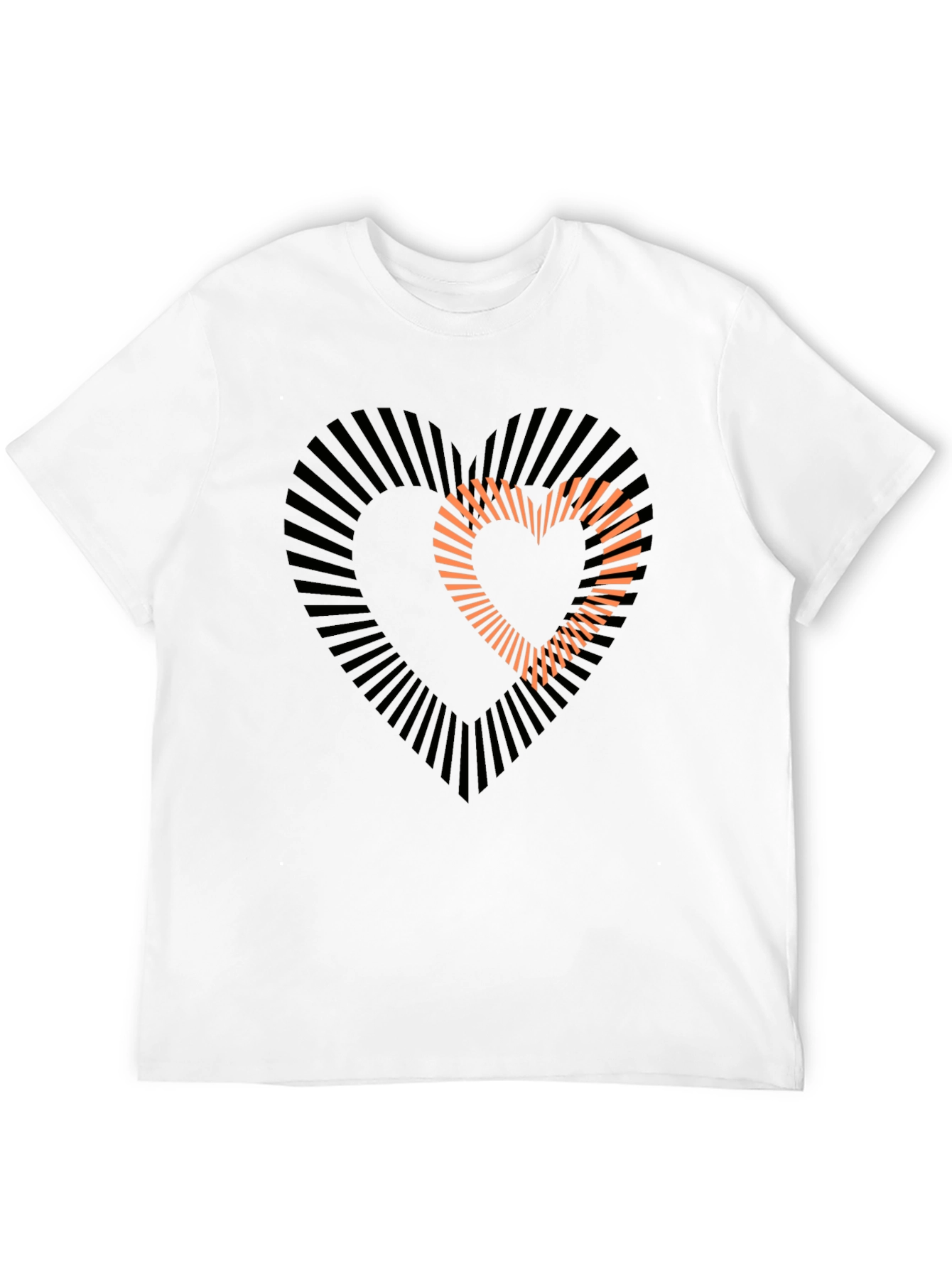 Black Stylish Heart Graphic Black T-Shirt view 12