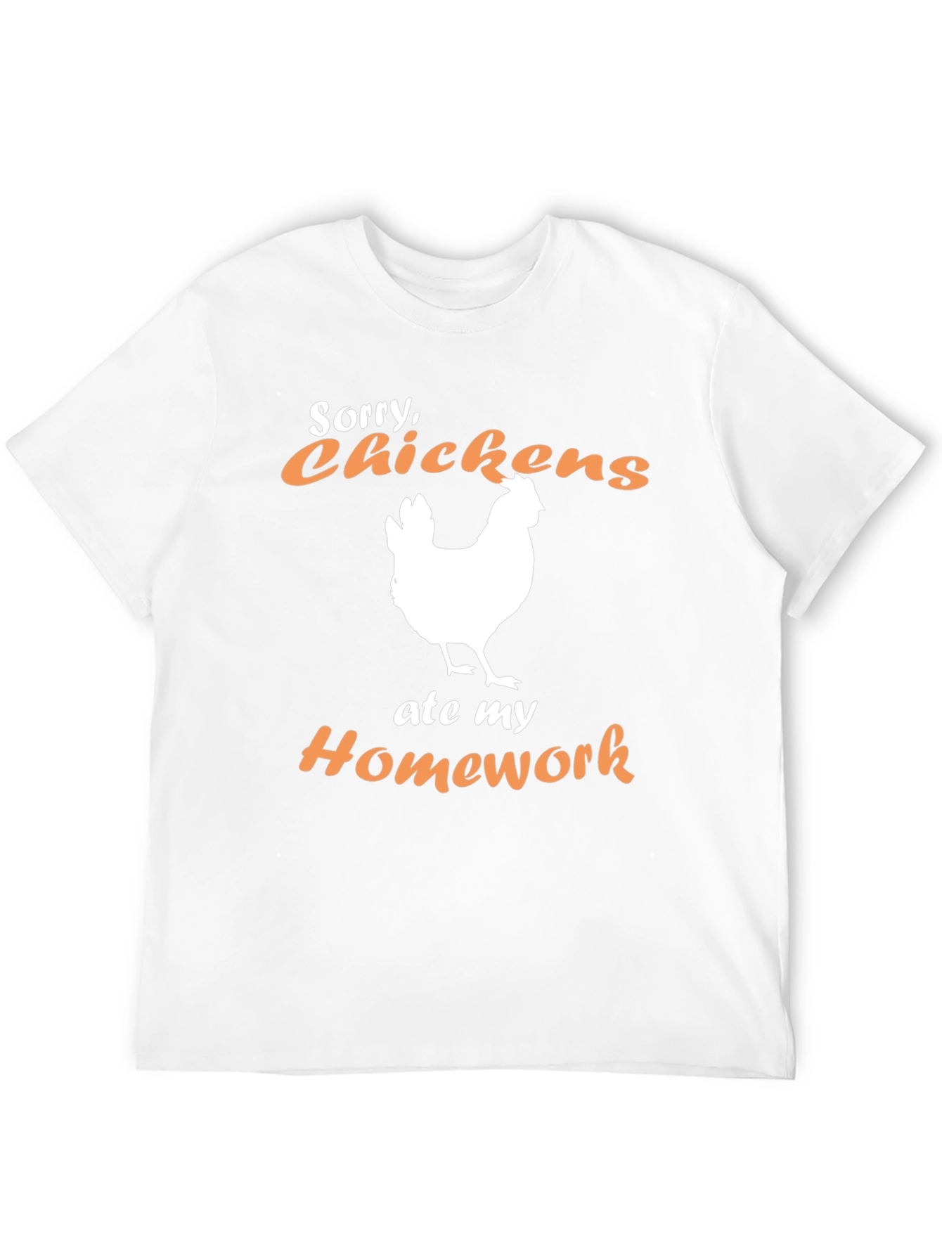 Black Funny Chicken Ate My Homework Graphic T-Shirt view 12