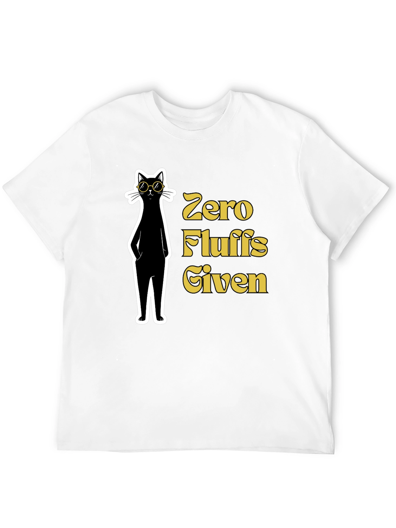Black Zero Fluffs Given Cat Graphic T-Shirt view 12