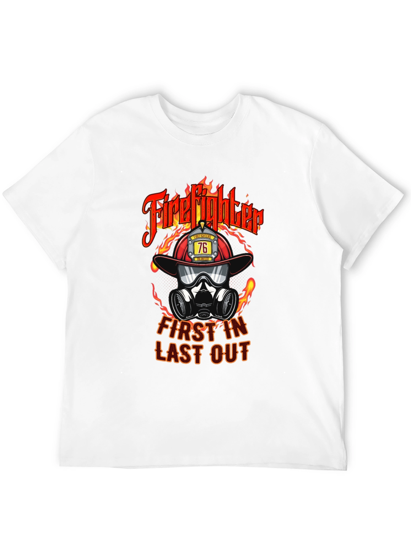 Black Firefighter First In Last Out Graphic T-Shirt view 12
