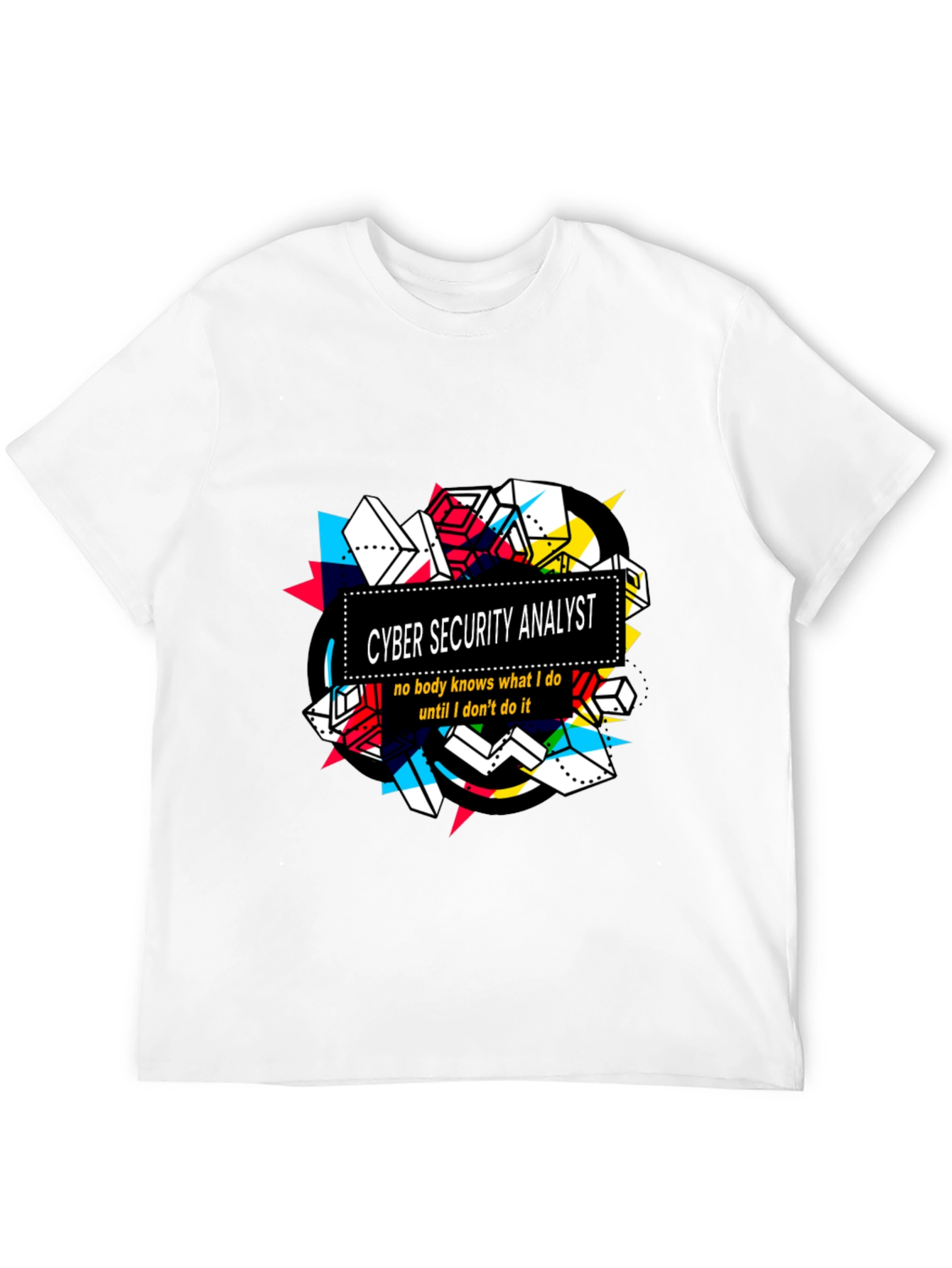 Black Cyber Security Analyst Graphic T-Shirt view 12