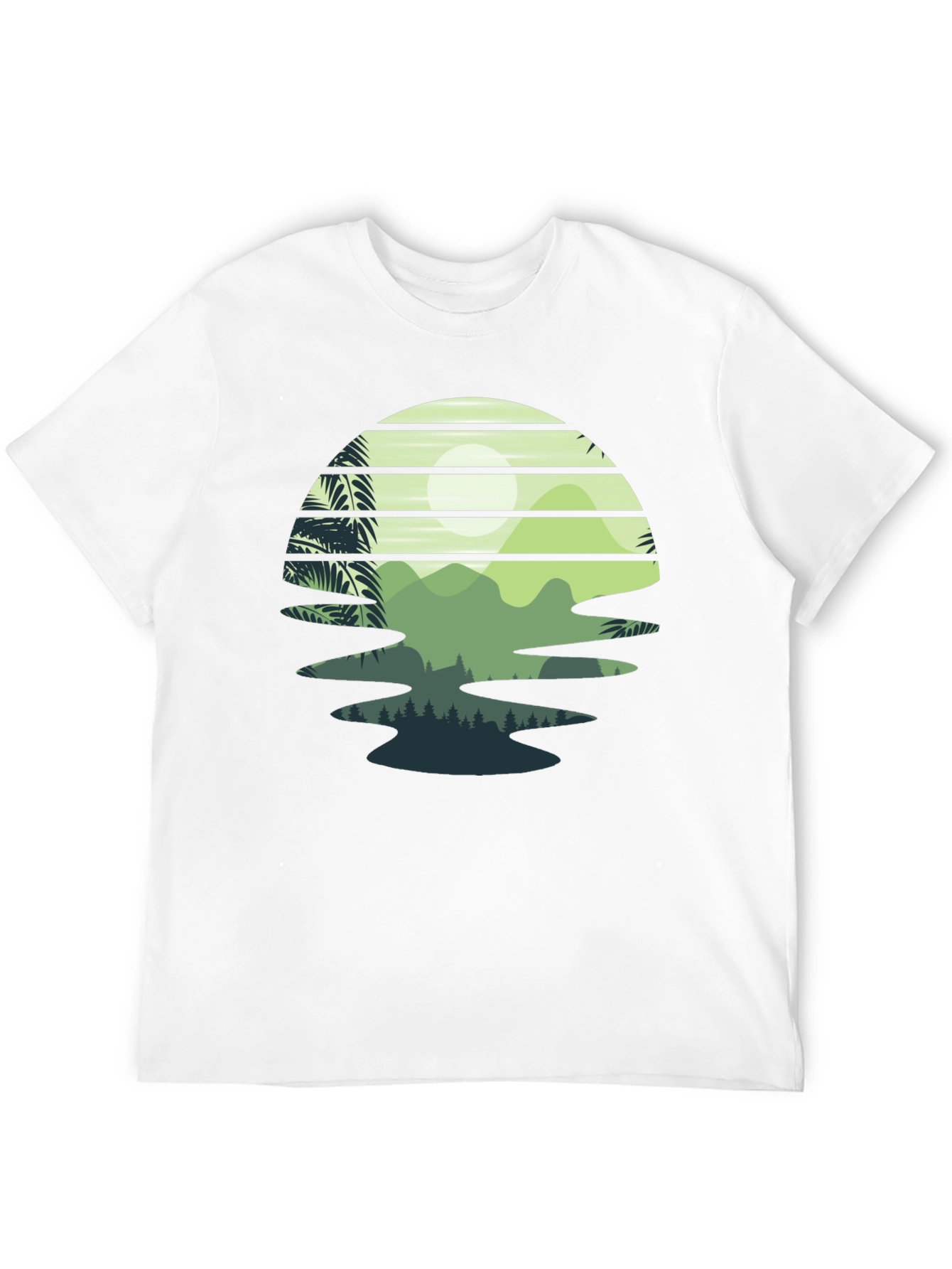 Black Retro Sunset Landscape Graphic Tee view 12