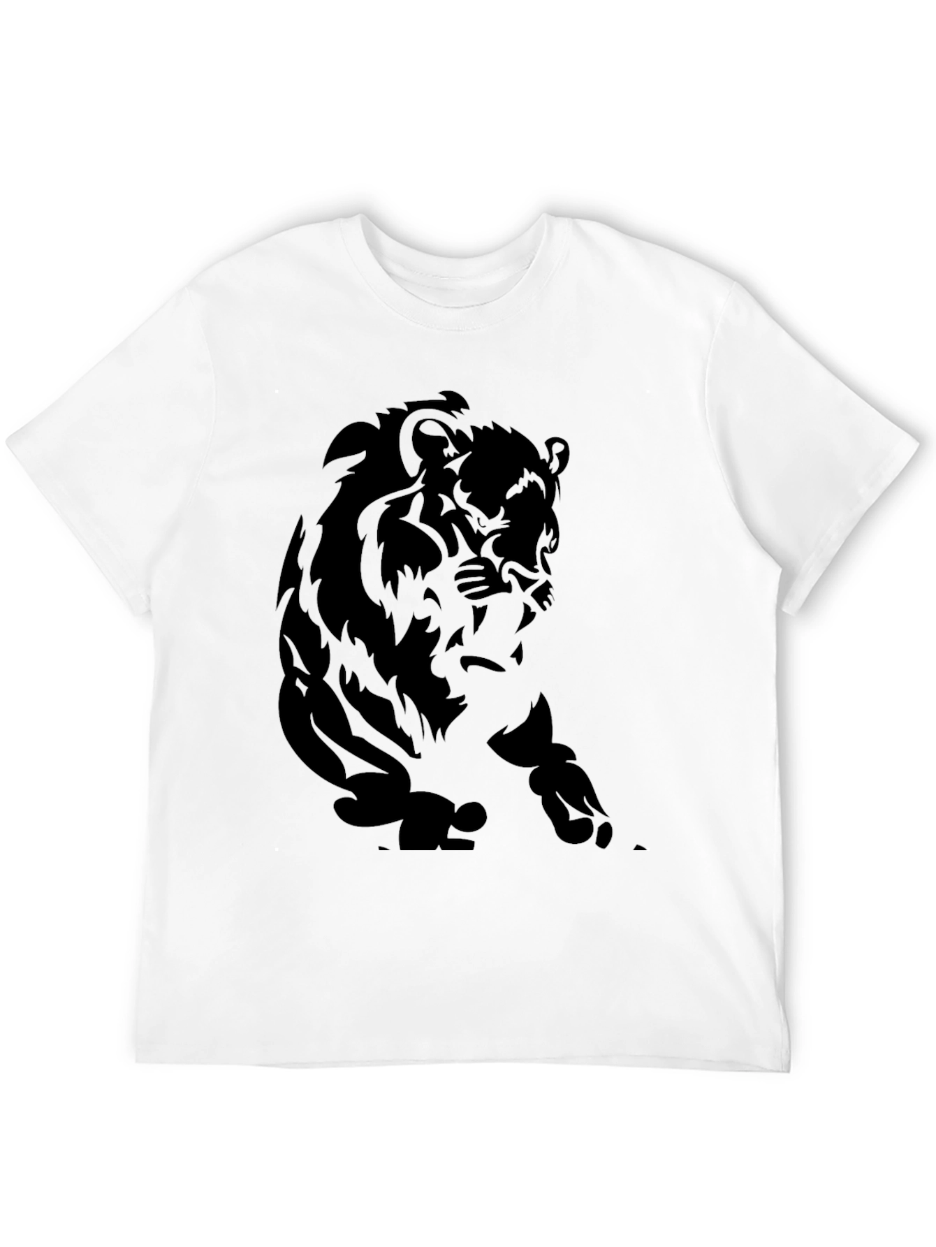 Black Black Lion Graphic Tee - Men's Stylish Short Sleeve Shirt view 12