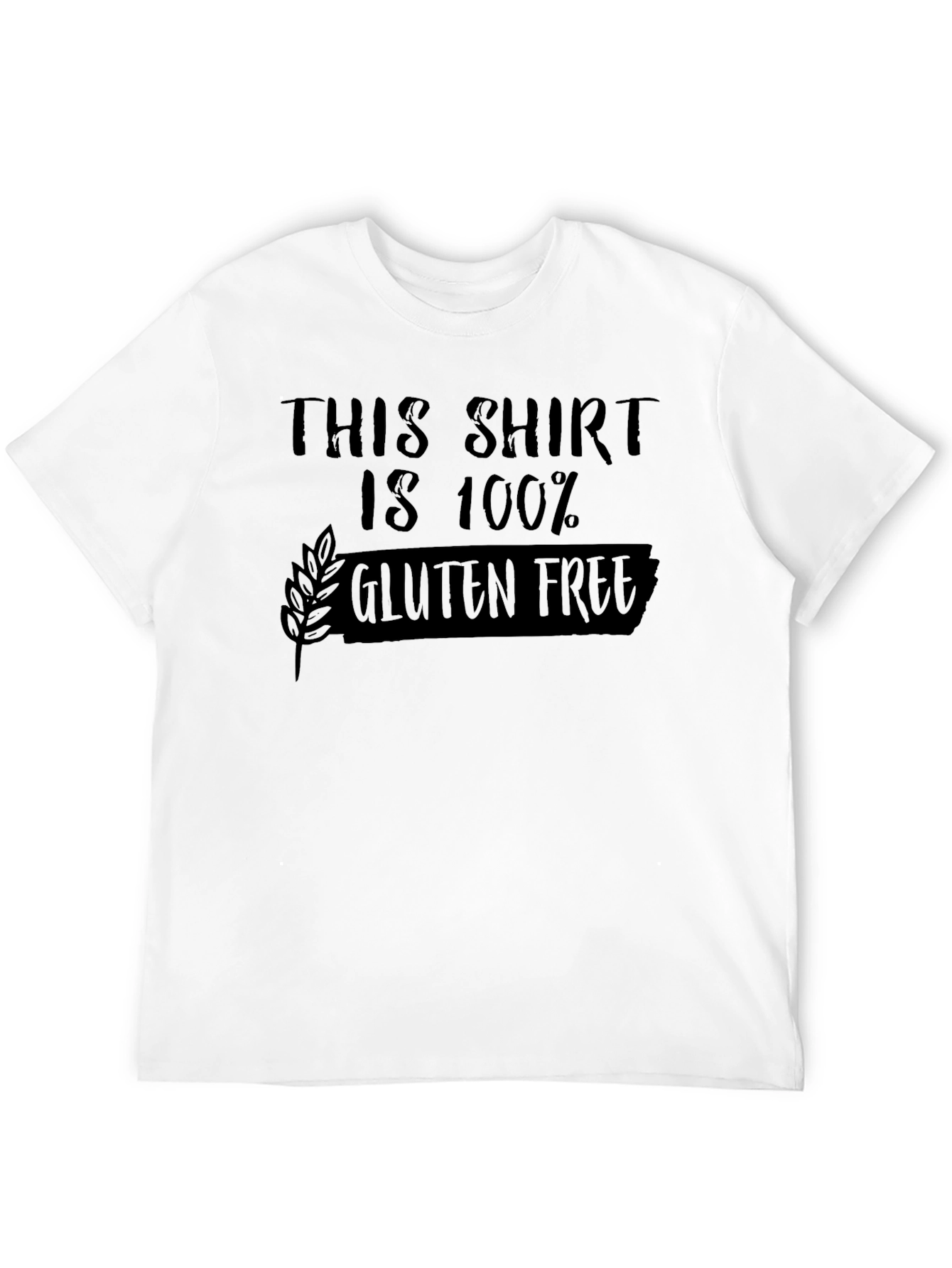Black 100% Gluten Free Novelty T-Shirt view 12