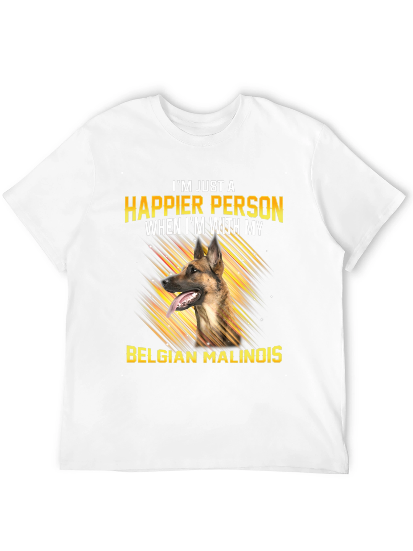 Black Happier With My Belgian Malinois T-Shirt view 12