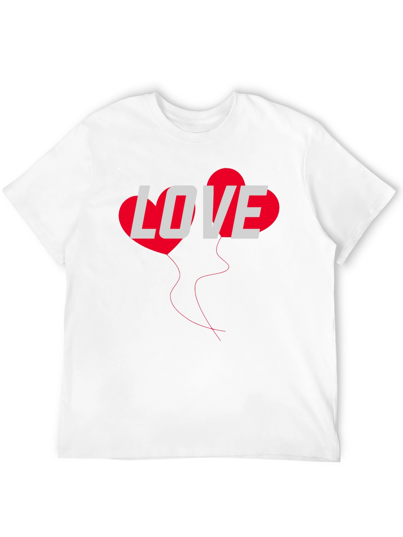 Black Love Heart Balloon Graphic Tee - Black Casual T-Shirt view 12