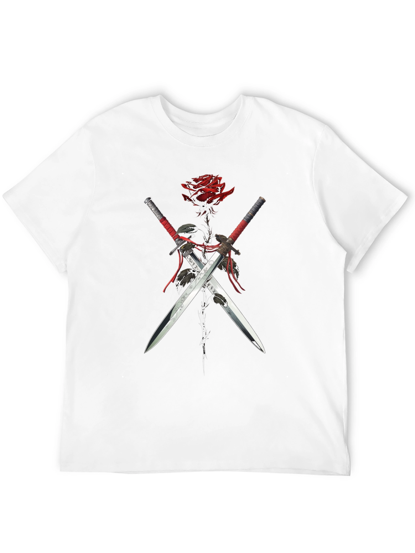 Black Rose and Swords Graphic Tee - Edgy Streetwear view 12