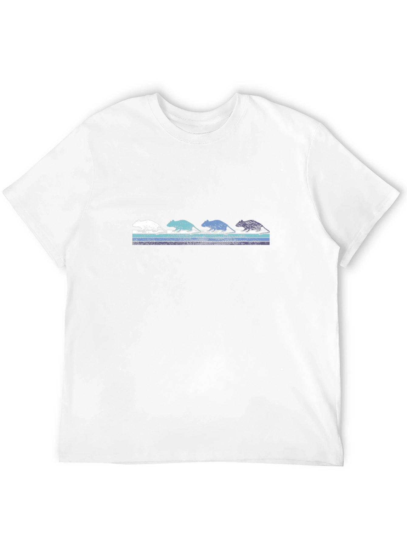 Black Retro Rat Gradient T-Shirt view 12