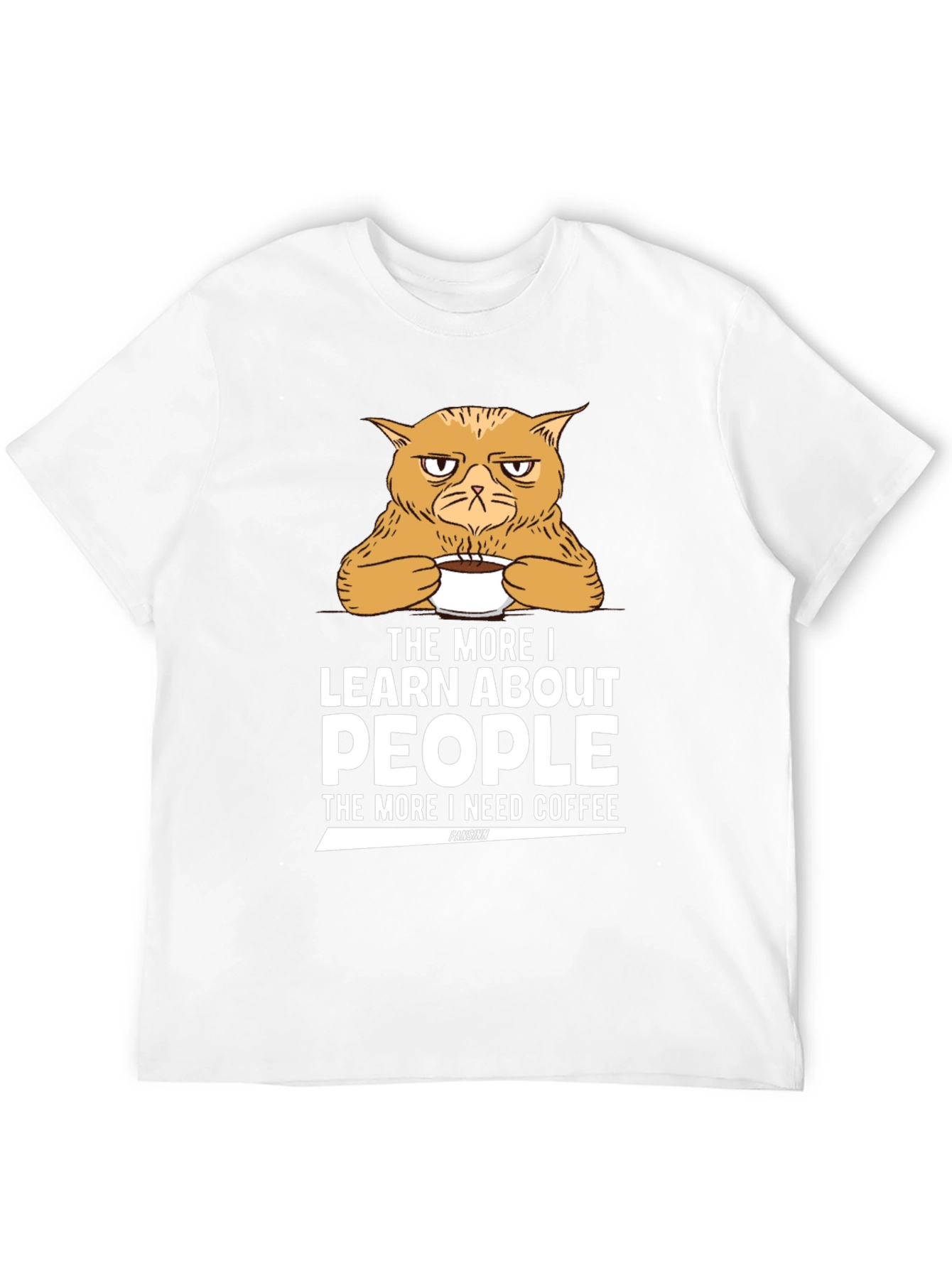 Black Grumpy Cat Coffee T-Shirt - Learn About People view 12