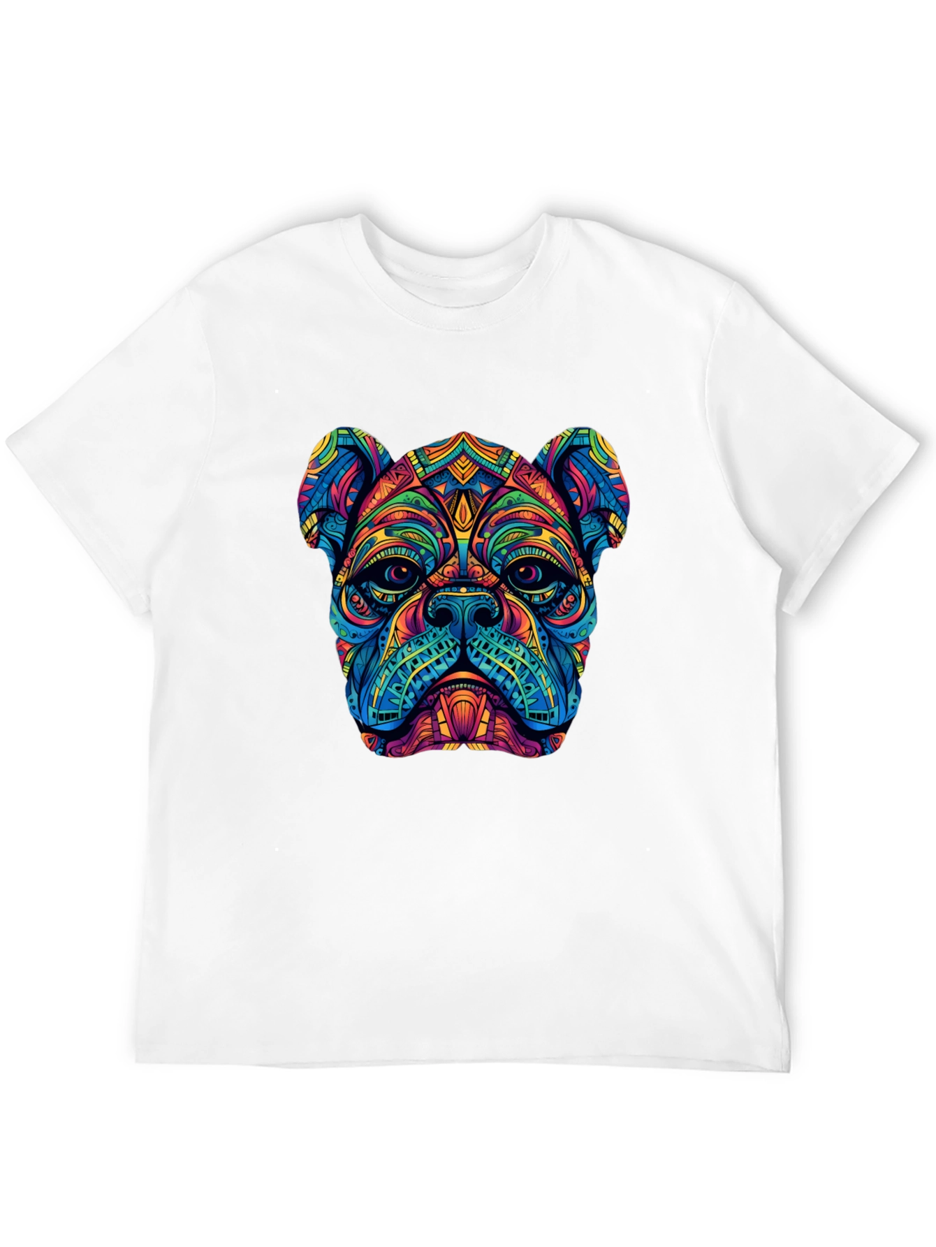 Black Psychedelic Bulldog Graphic Tee - Black view 12