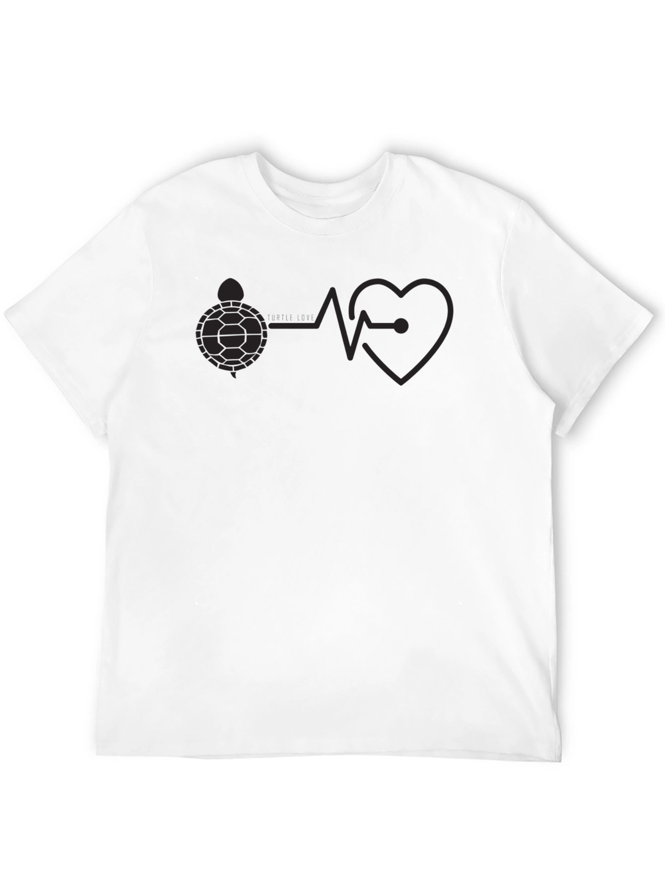 Black Turtle Heartbeat T-Shirt - Soft Cotton Crew Neck Tee view 12