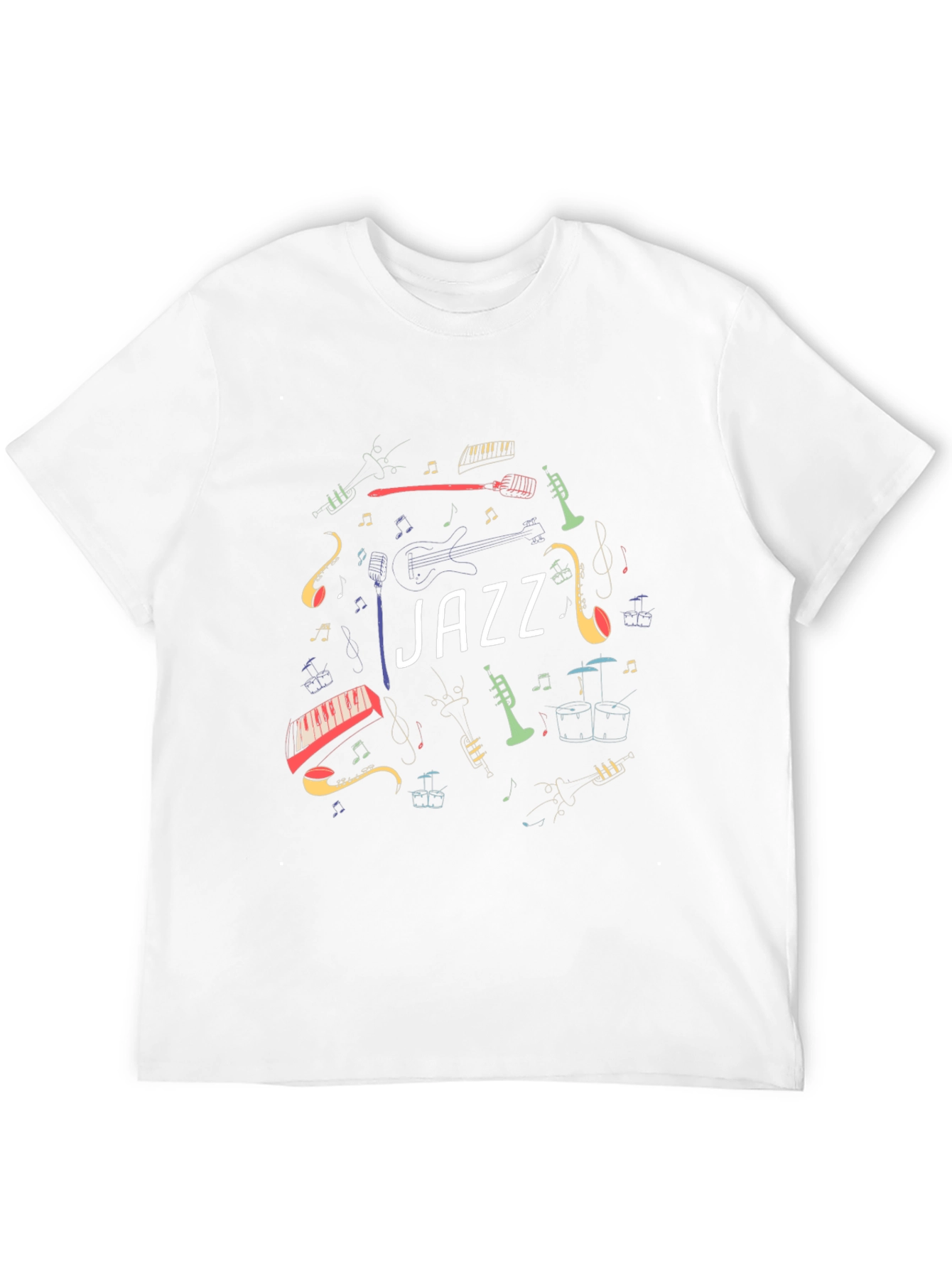 Black Jazz Music Instrument Graphic Black T-Shirt view 12