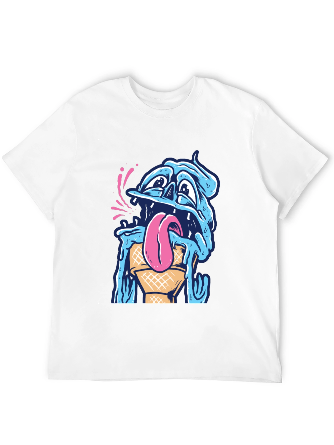 Black Melting Ice Cream Monster Graphic Tee view 12