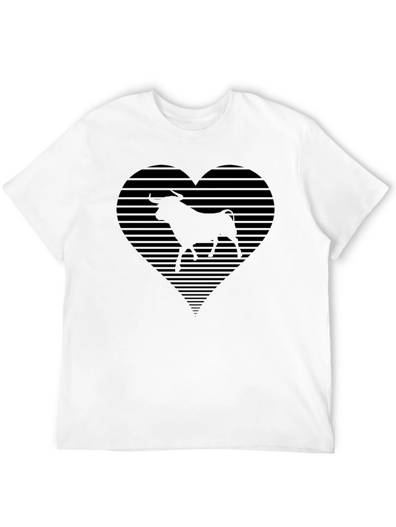 Black Bull Heart Graphic Tee - Cool Black T-Shirt view 12