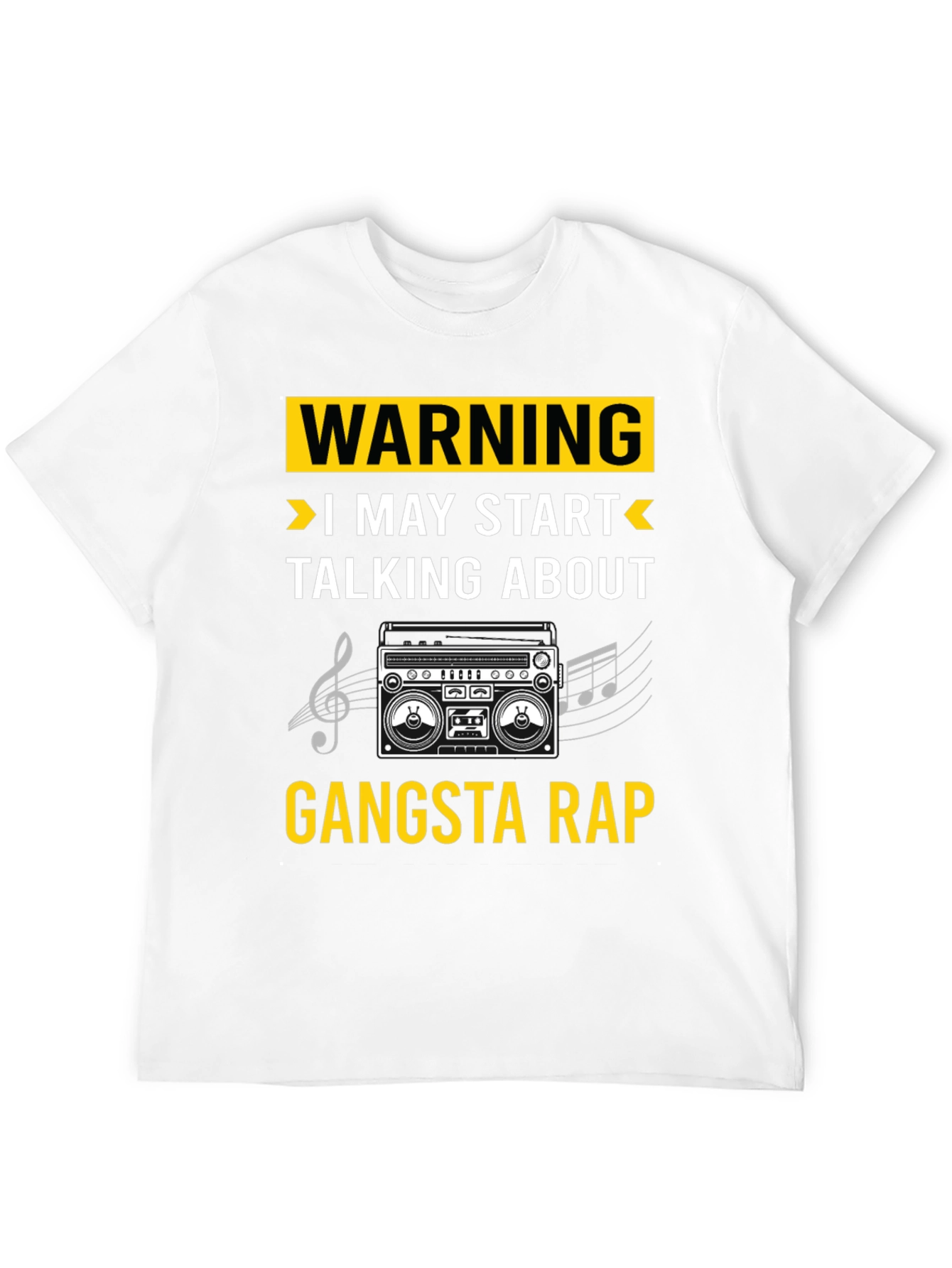 Black Gangsta Rap T-Shirt - Warning Funny Tee view 12