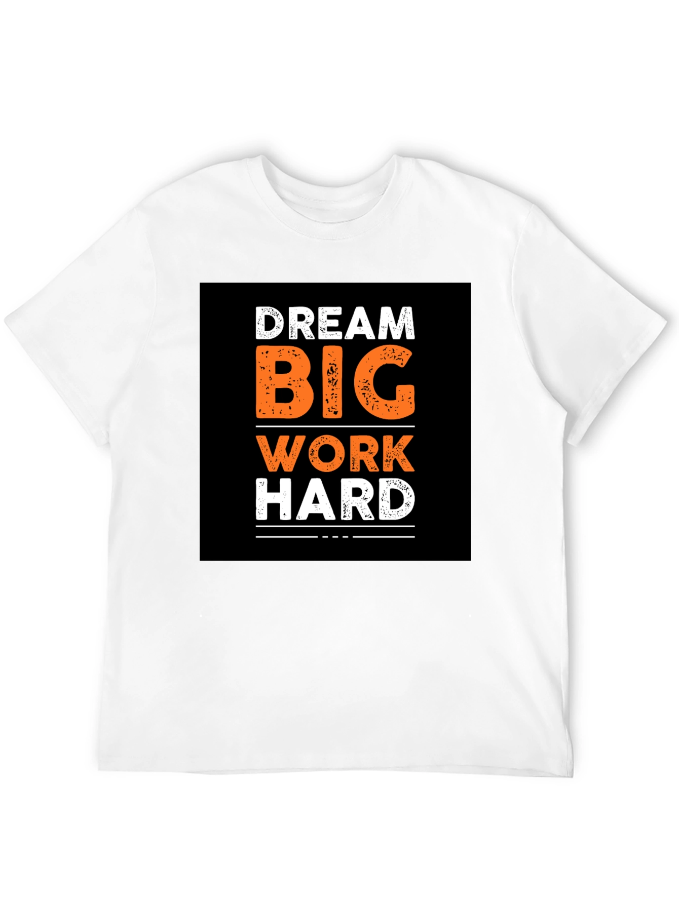 Black Dream Big Work Hard Graphic Print Black T-Shirt view 12