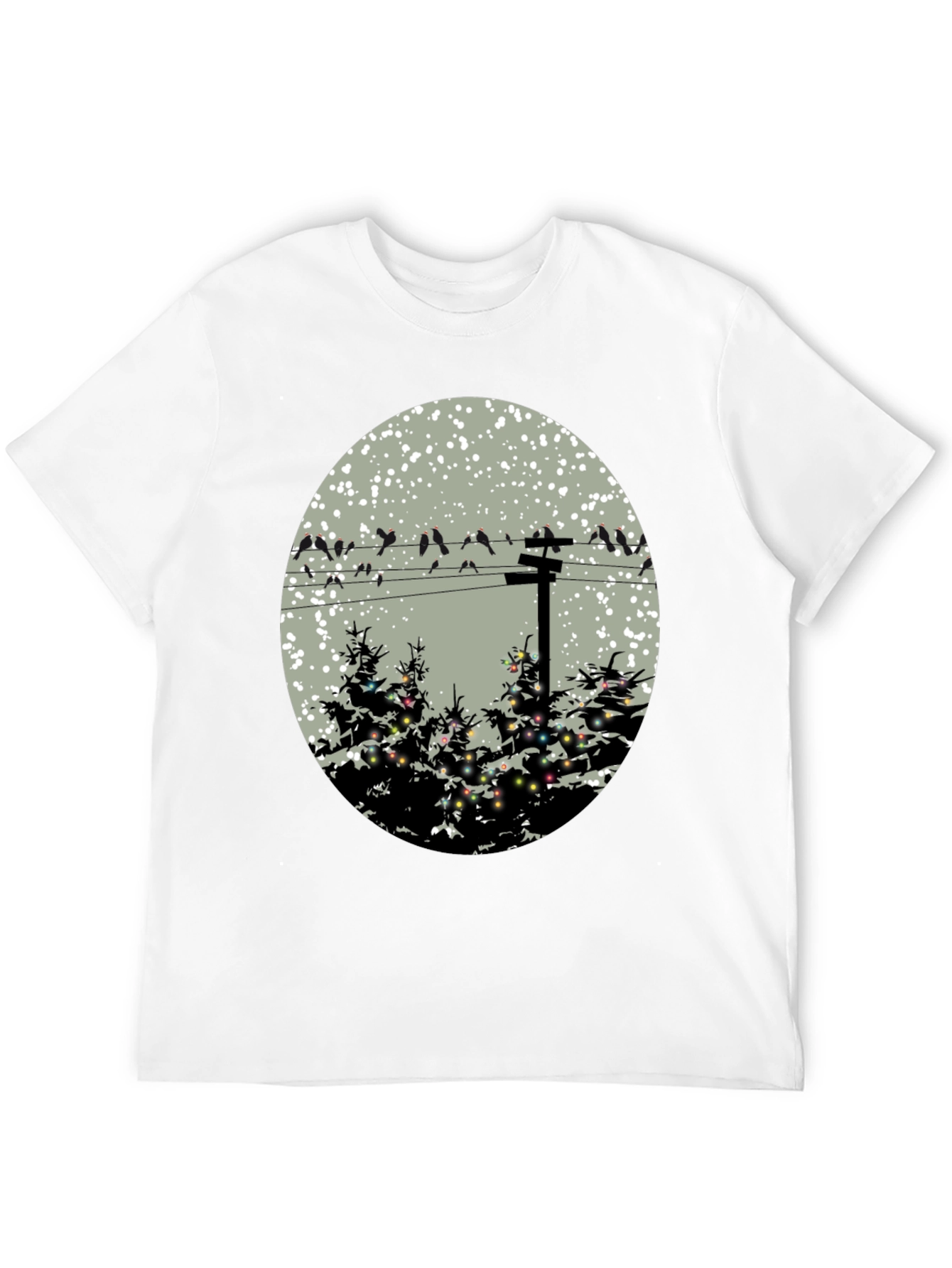 Black Birds on Wire Graphic Tee view 12