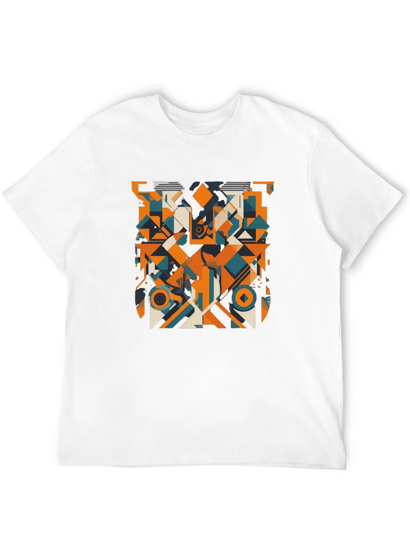 Black Geometric Abstract Art Print Black T-Shirt view 12