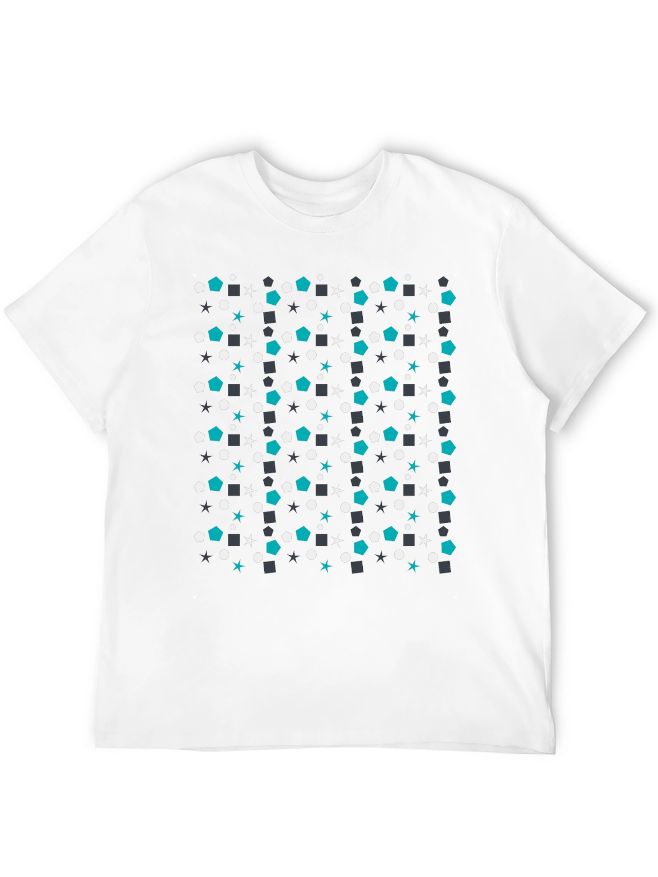 Black Geometric Pattern Tee - Modern Casual Style view 12