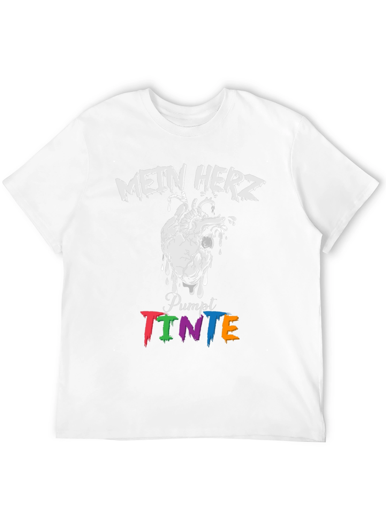 Black Mein Herz Pumpt Tinte Black Graphic Tee view 12