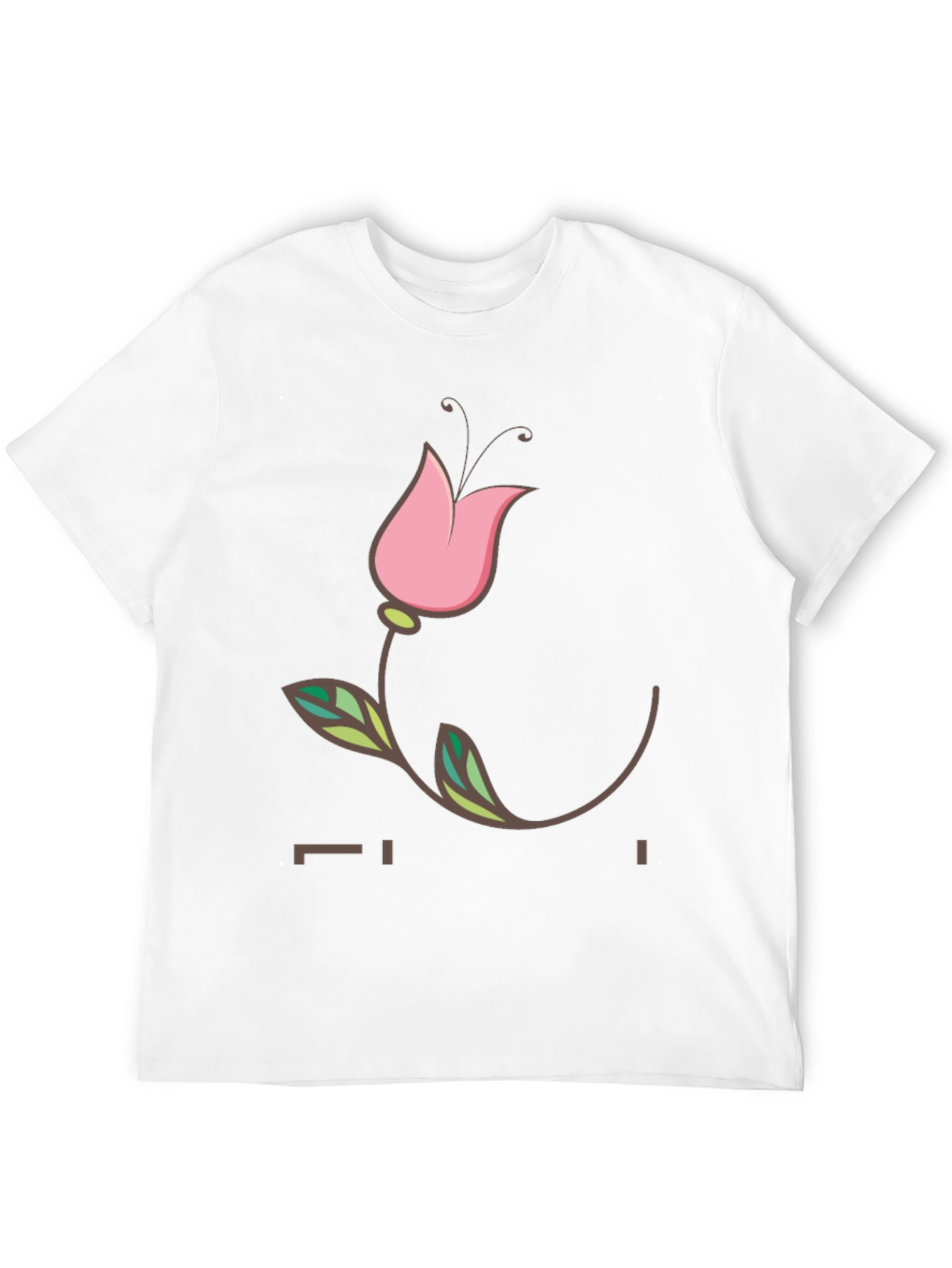 Black Black T-Shirt with Floral Tulip Graphic view 12