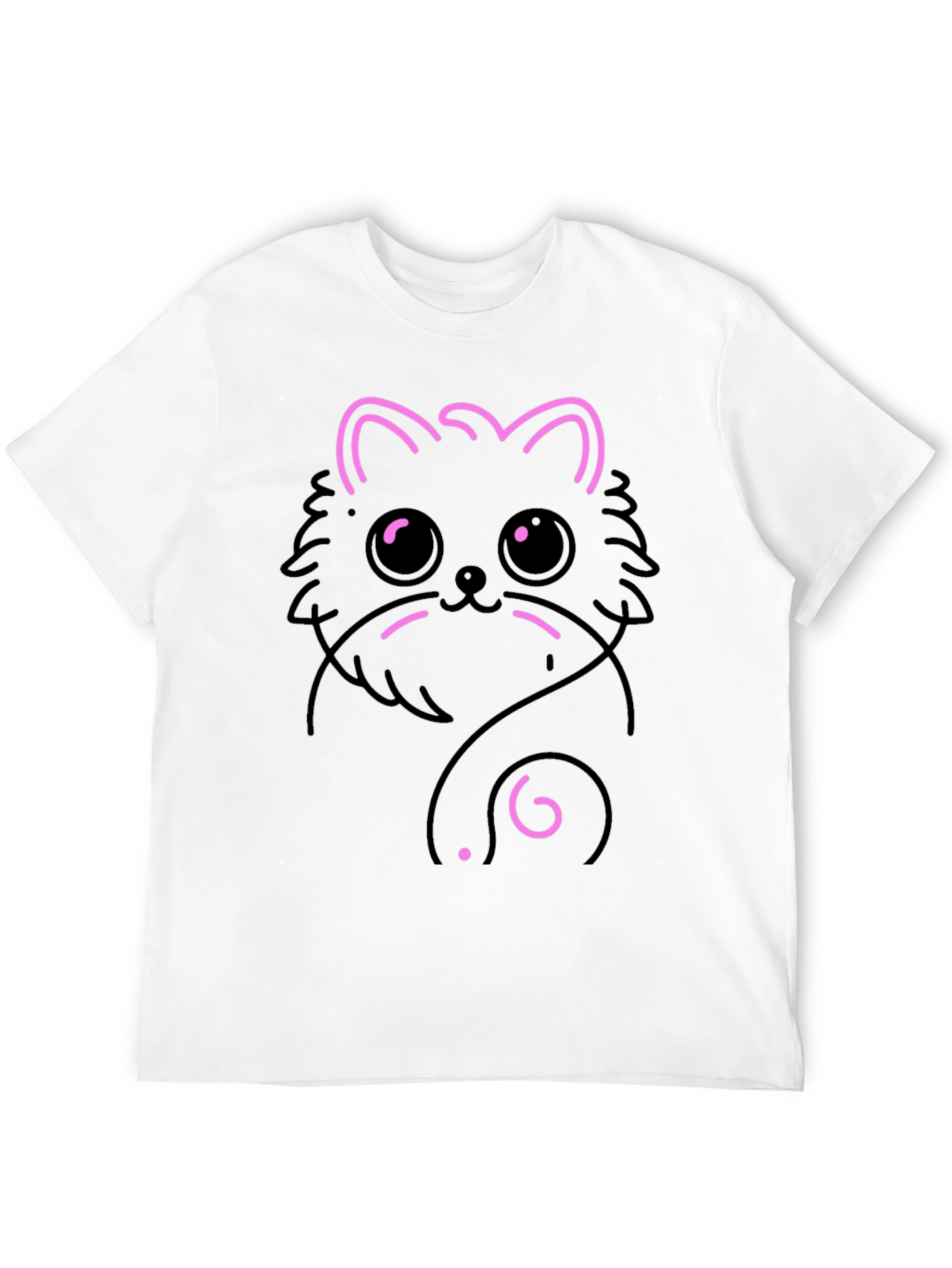 Black Cute Cat Graphic T-Shirt - Black view 12