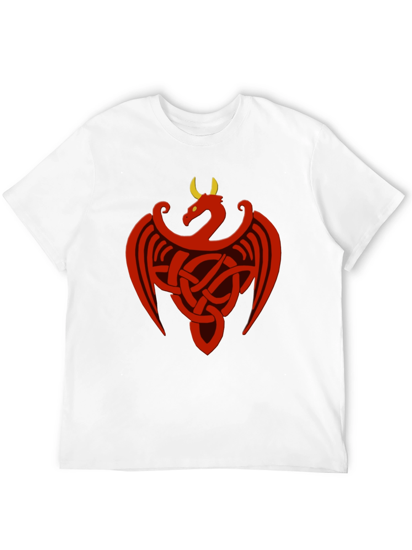 Black Celtic Dragon Knot Graphic Tee - Black Cotton Shirt view 12