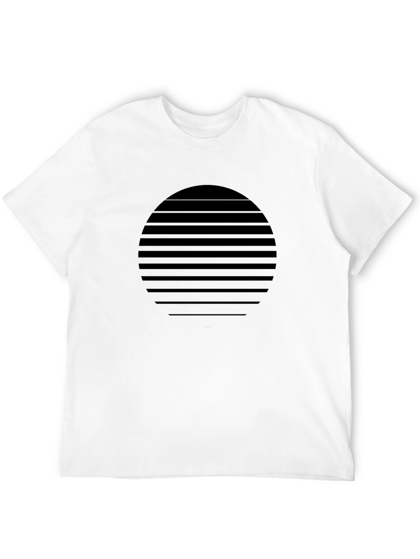 Modern Striped Circle Graphic Black T-Shirt - 12
