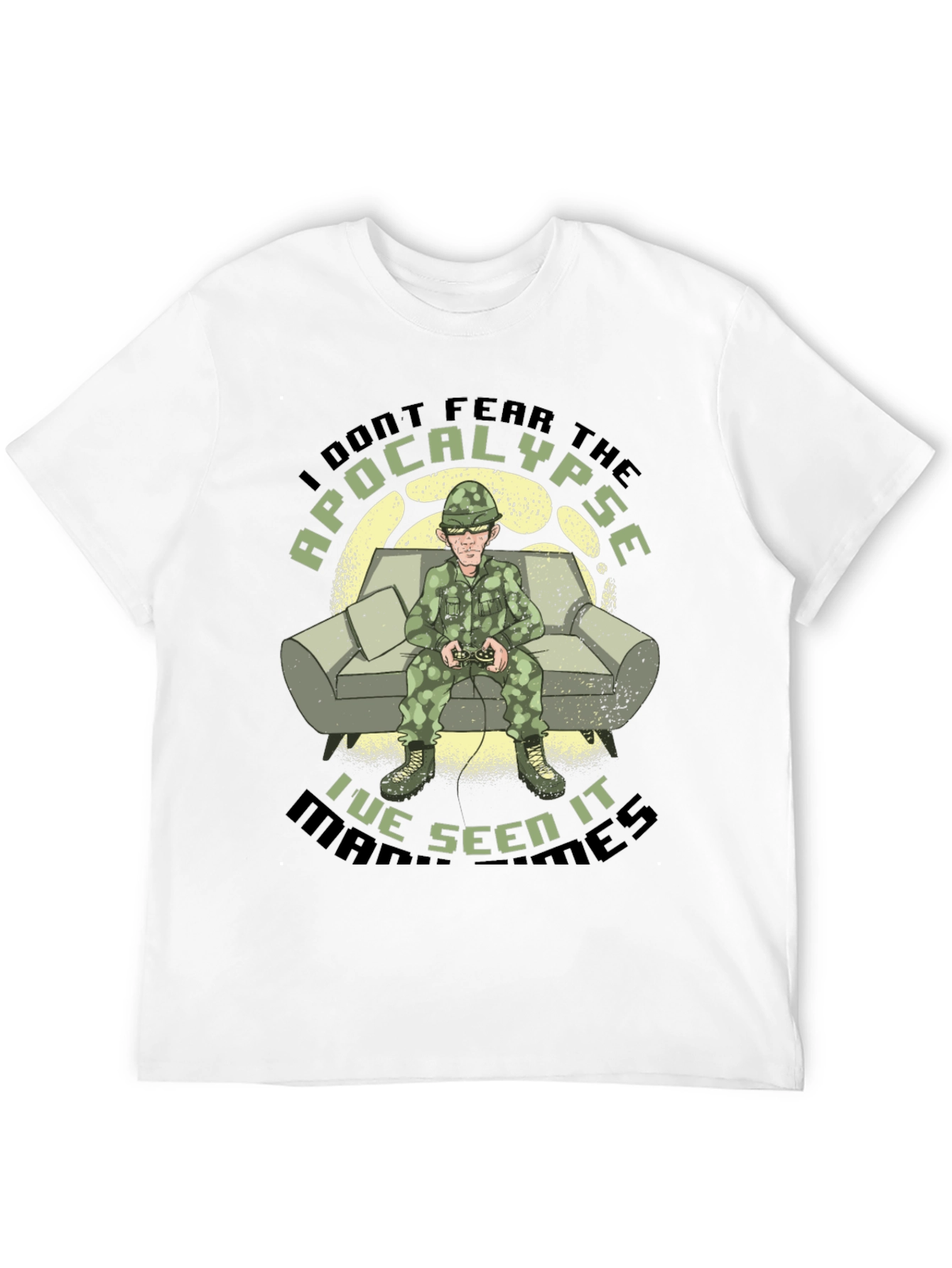 Black Apocalypse Gamer Graphic T-Shirt view 12