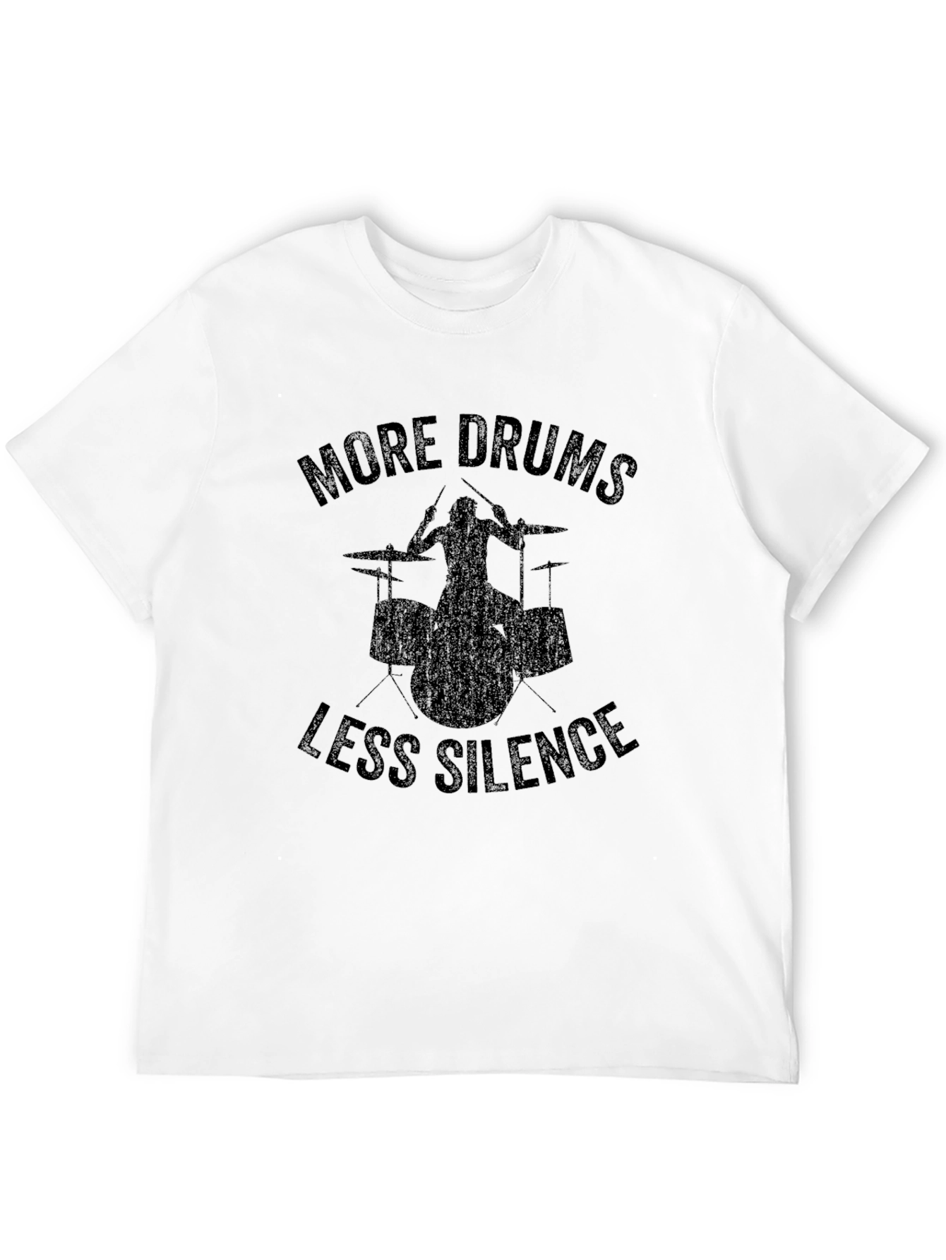 Black More Drums Less Silence Black Graphic T-Shirt view 12
