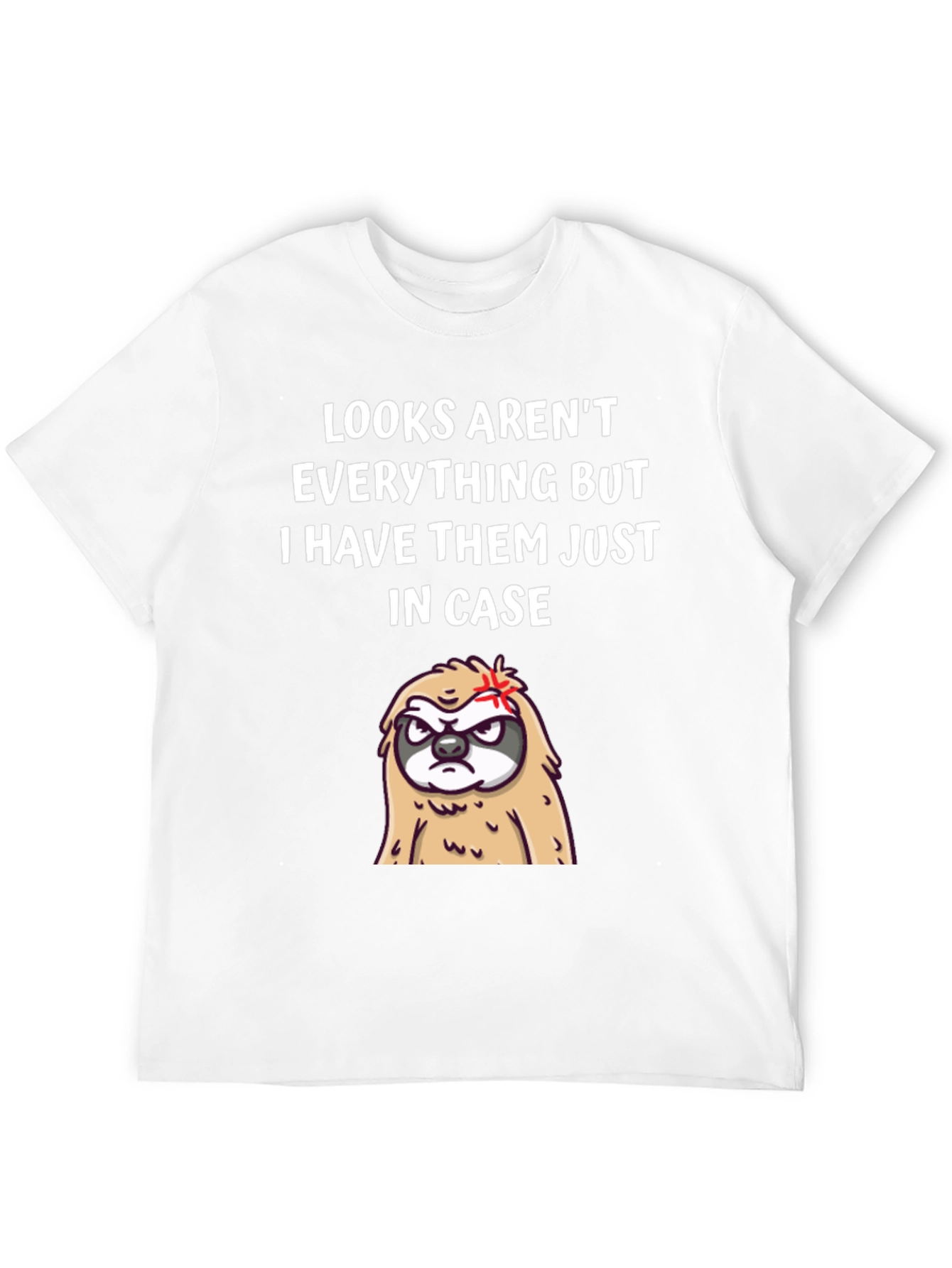 Black Funny Sloth Graphic Tee - Looks Aren't Everything T-Shirt view 12