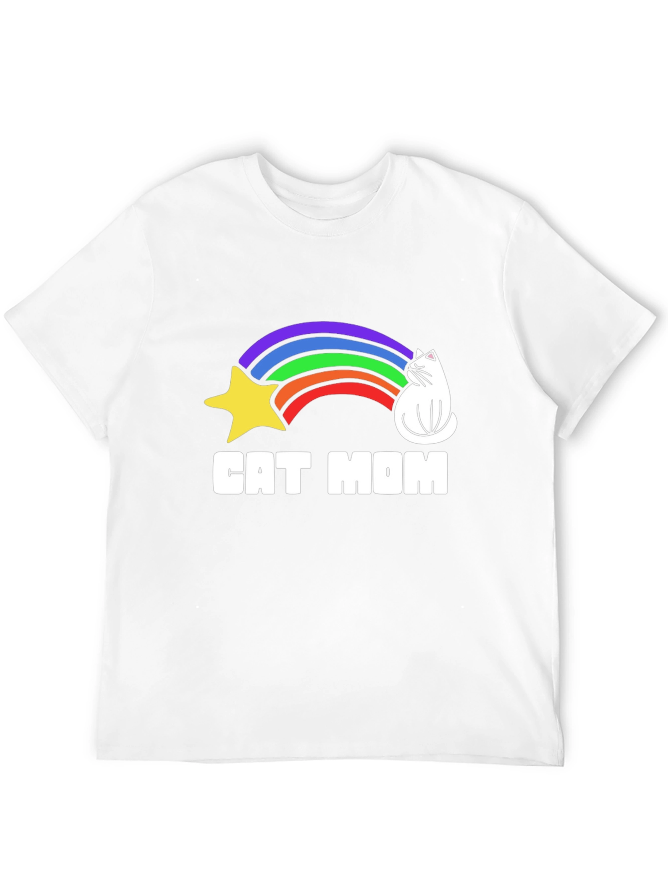 Black Cat Mom Rainbow Graphic Tee - Unisex Cotton T-Shirt view 12