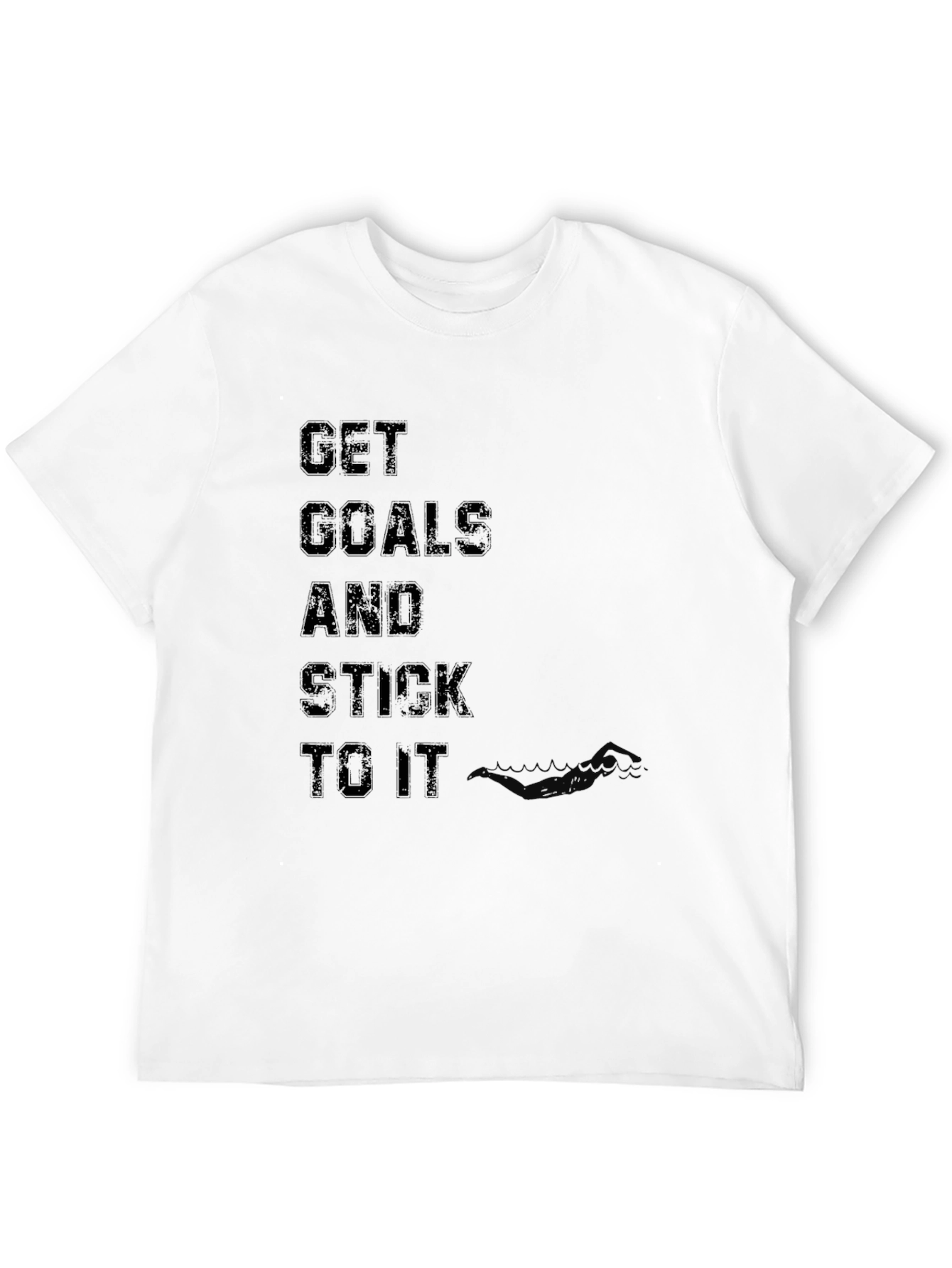 Black Motivational 'Get Goals' Black T-Shirt view 12