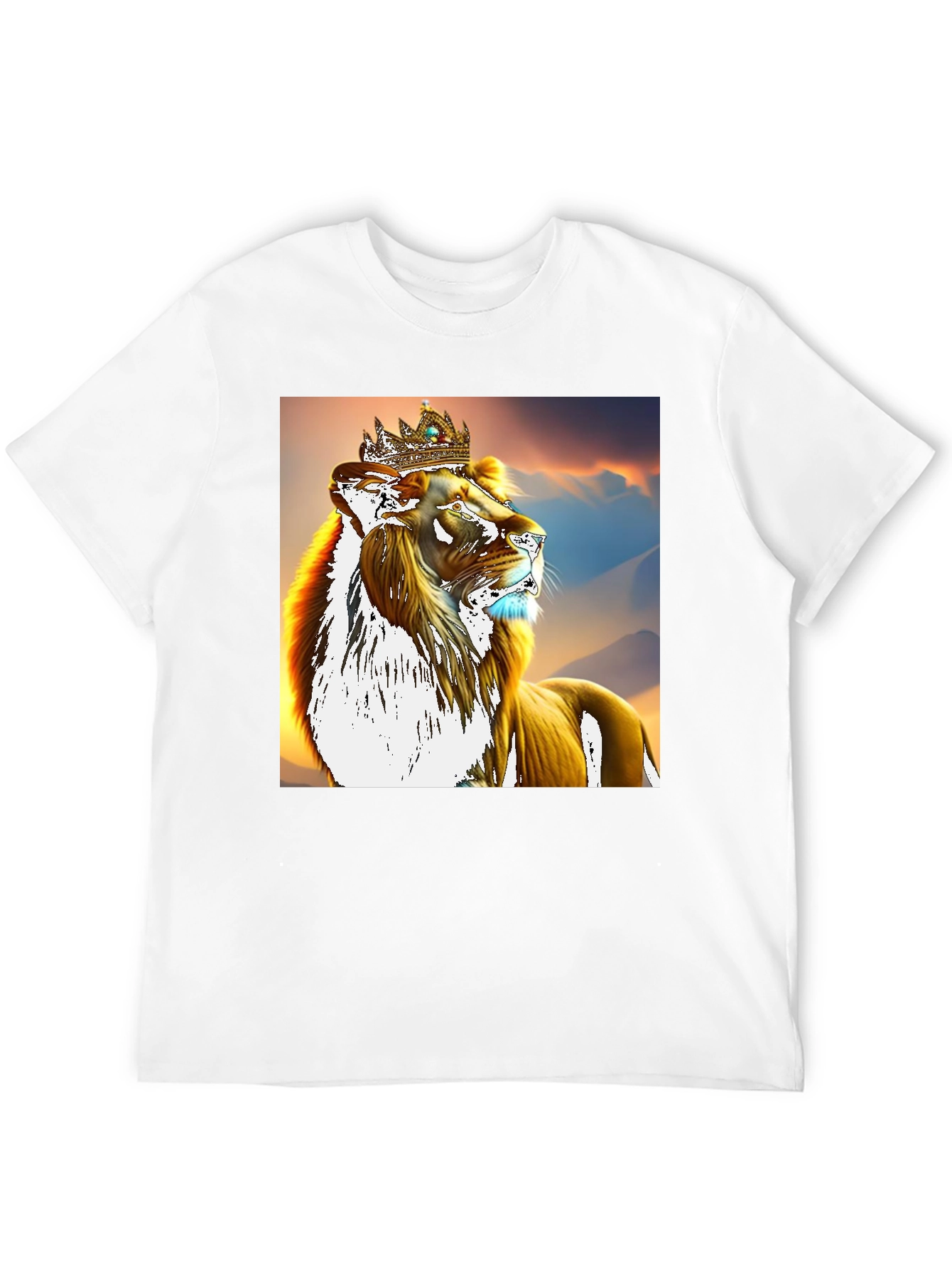 Black Lion King Graphic T-Shirt - Regal Lion Design view 12