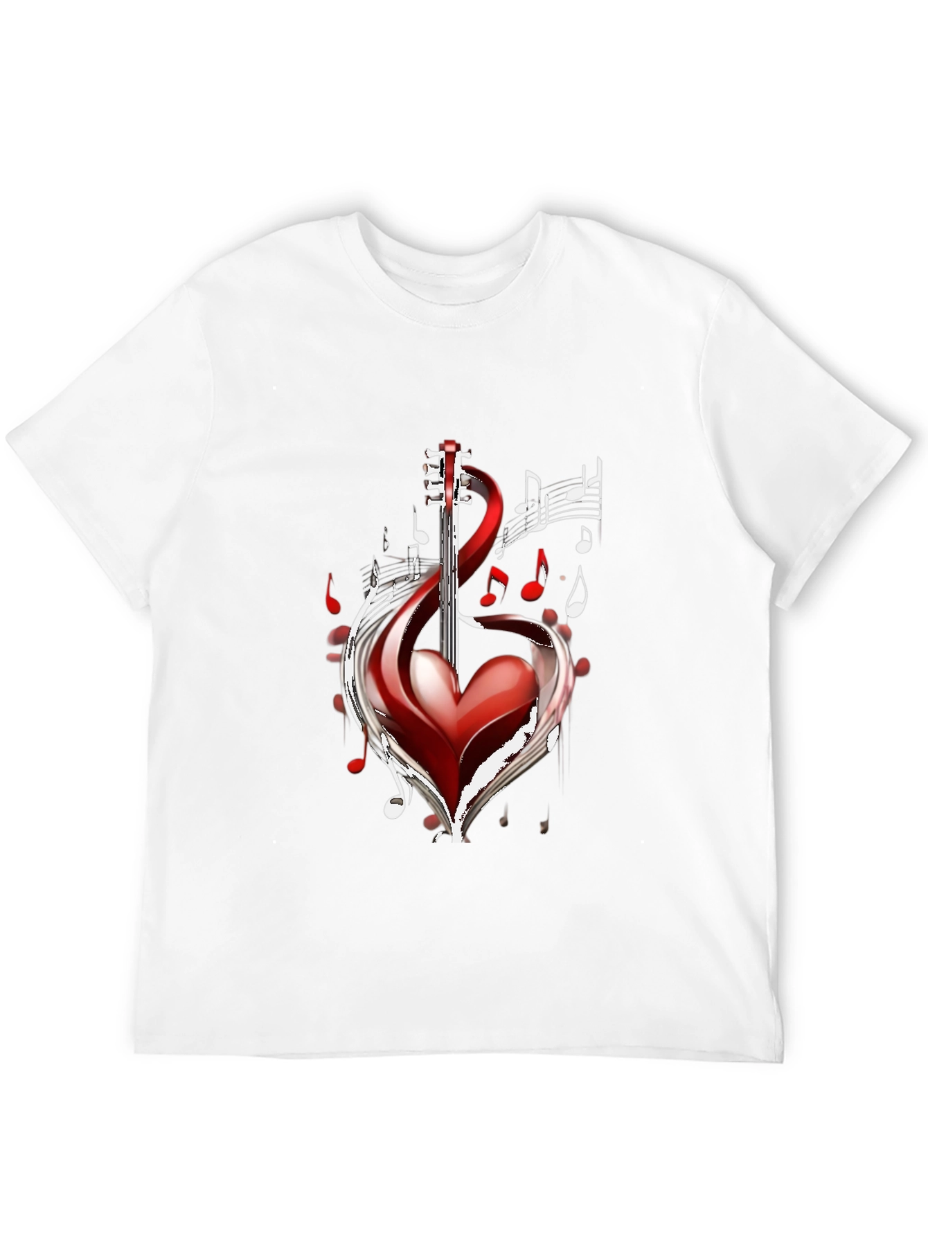 Black Musical Heart Guitar Black T-Shirt view 12
