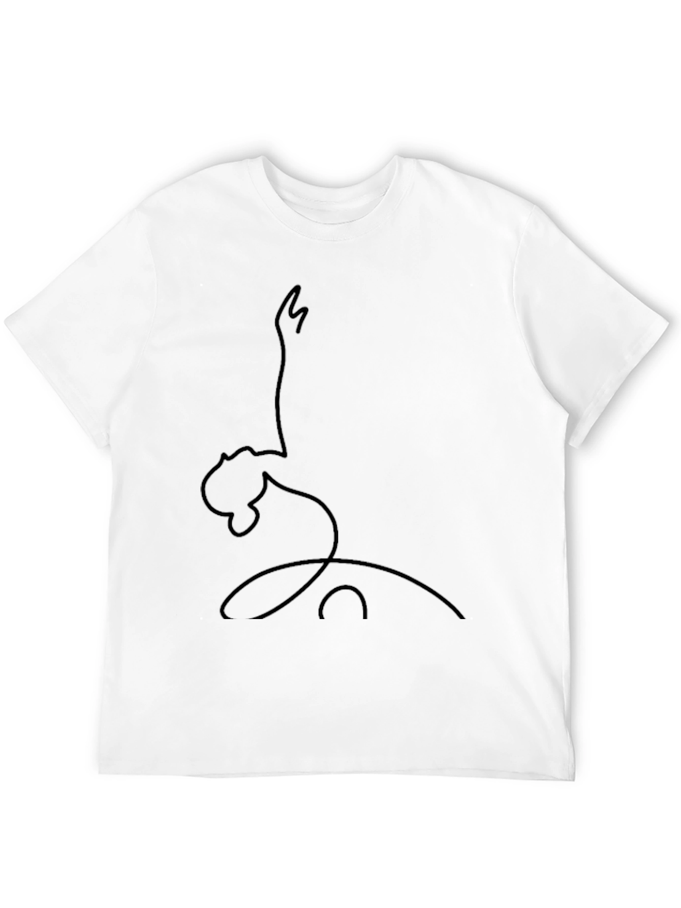Black Minimalist Line Art Tee - Abstract Figure Design, Black view 12