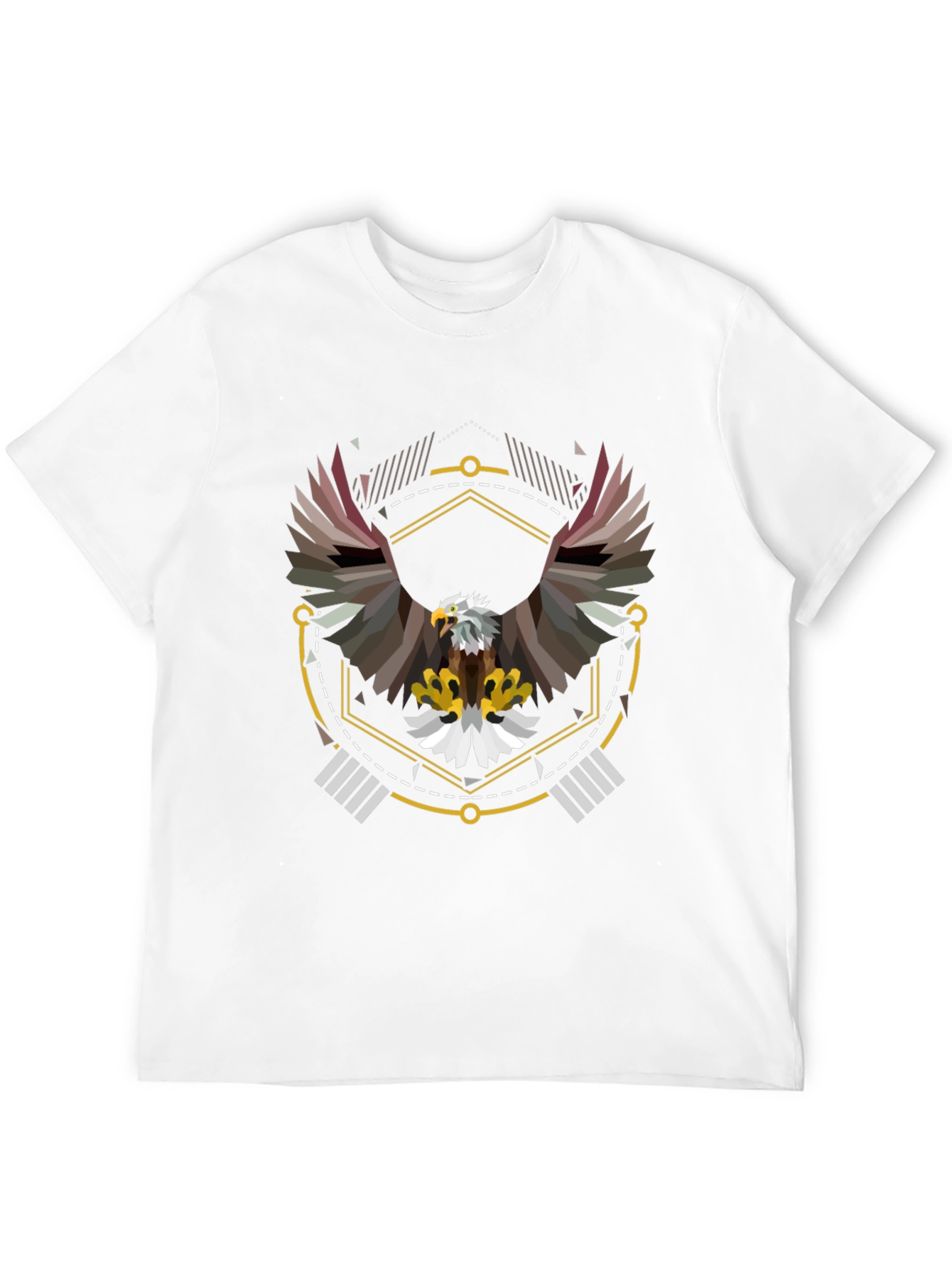 Black Geometric Eagle Graphic Tee - Black view 12