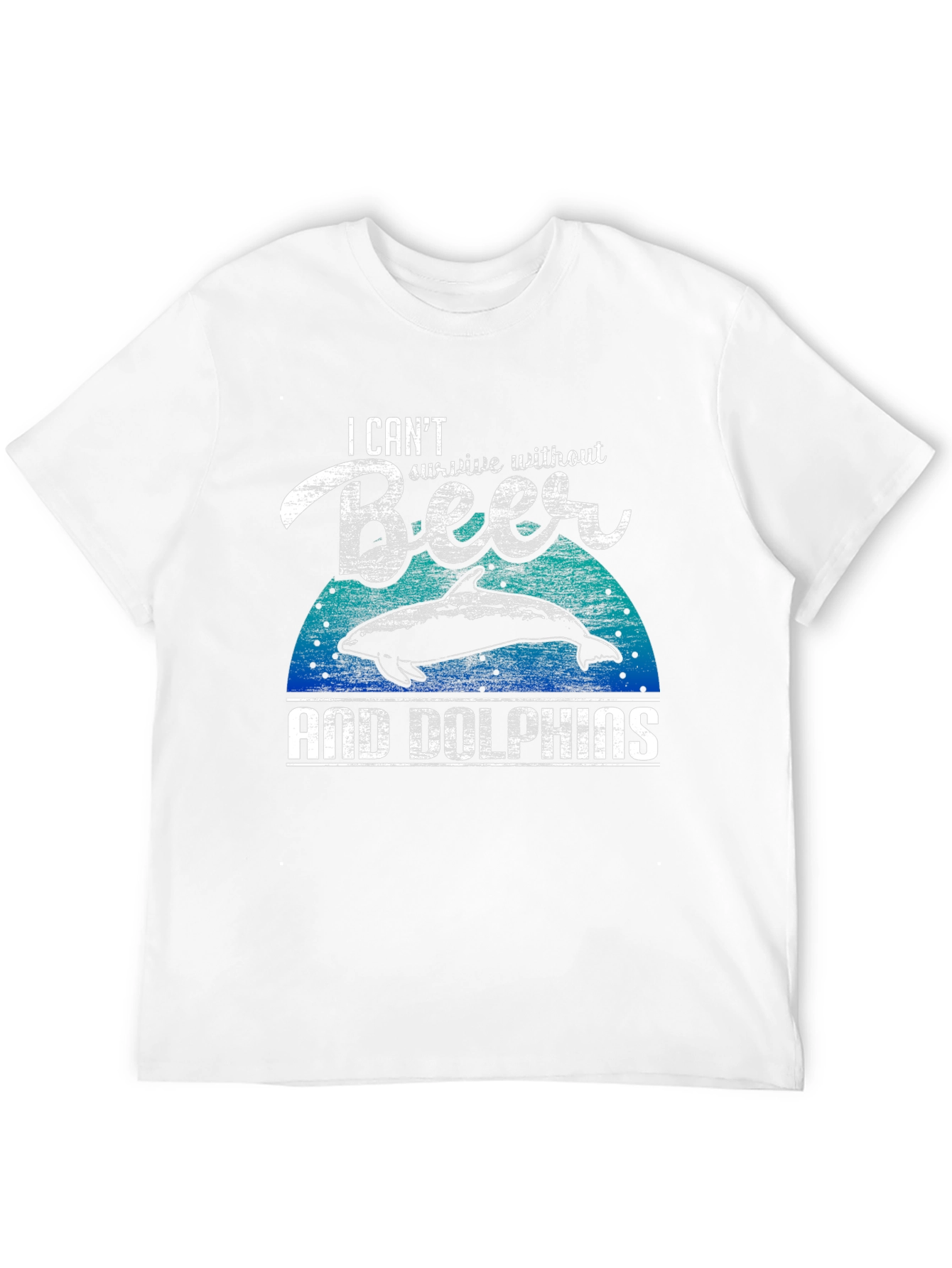 Black Beer & Dolphins Graphic Tee - Men's Black T-Shirt view 12