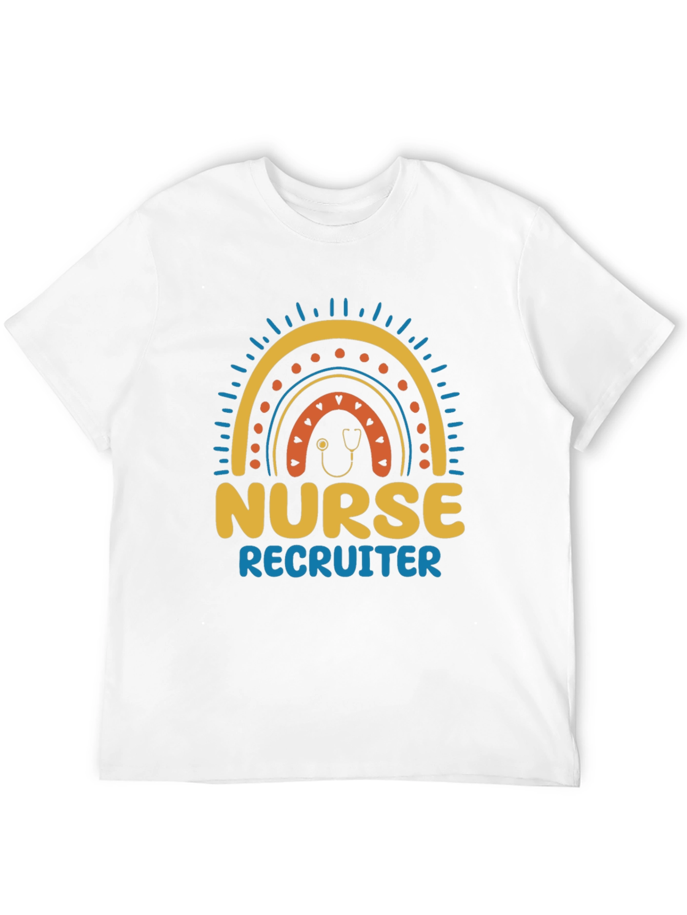 Black Nurse Recruiter Rainbow Graphic T-Shirt view 12