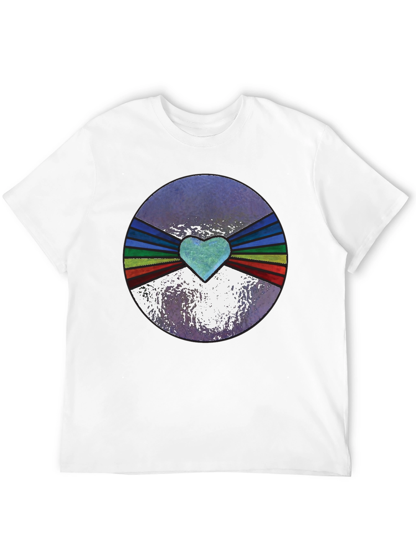 Black Retro Heartburst Graphic Tee - Black Cotton Blend view 12