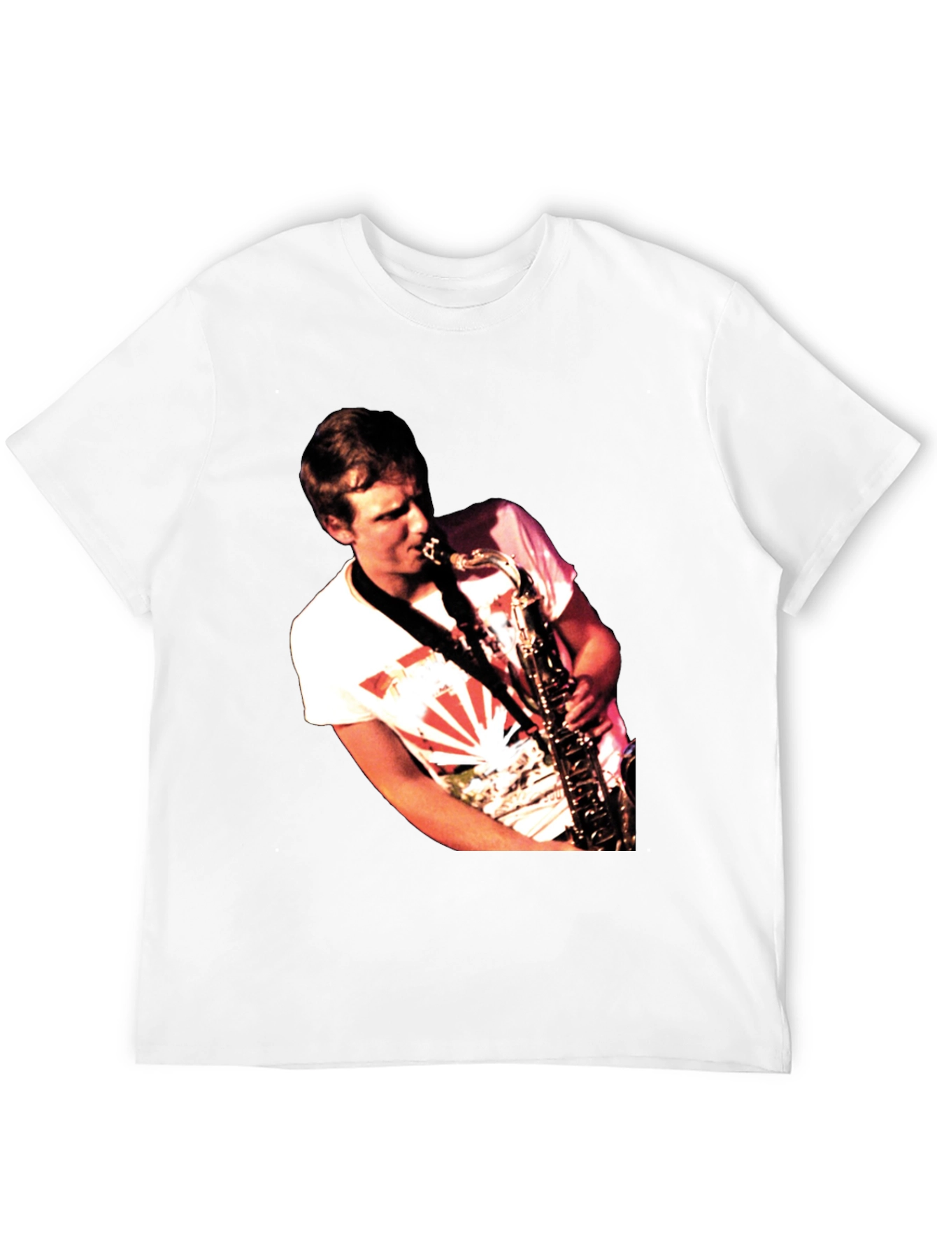 Black Saxophone Player Graphic Black T-Shirt view 12