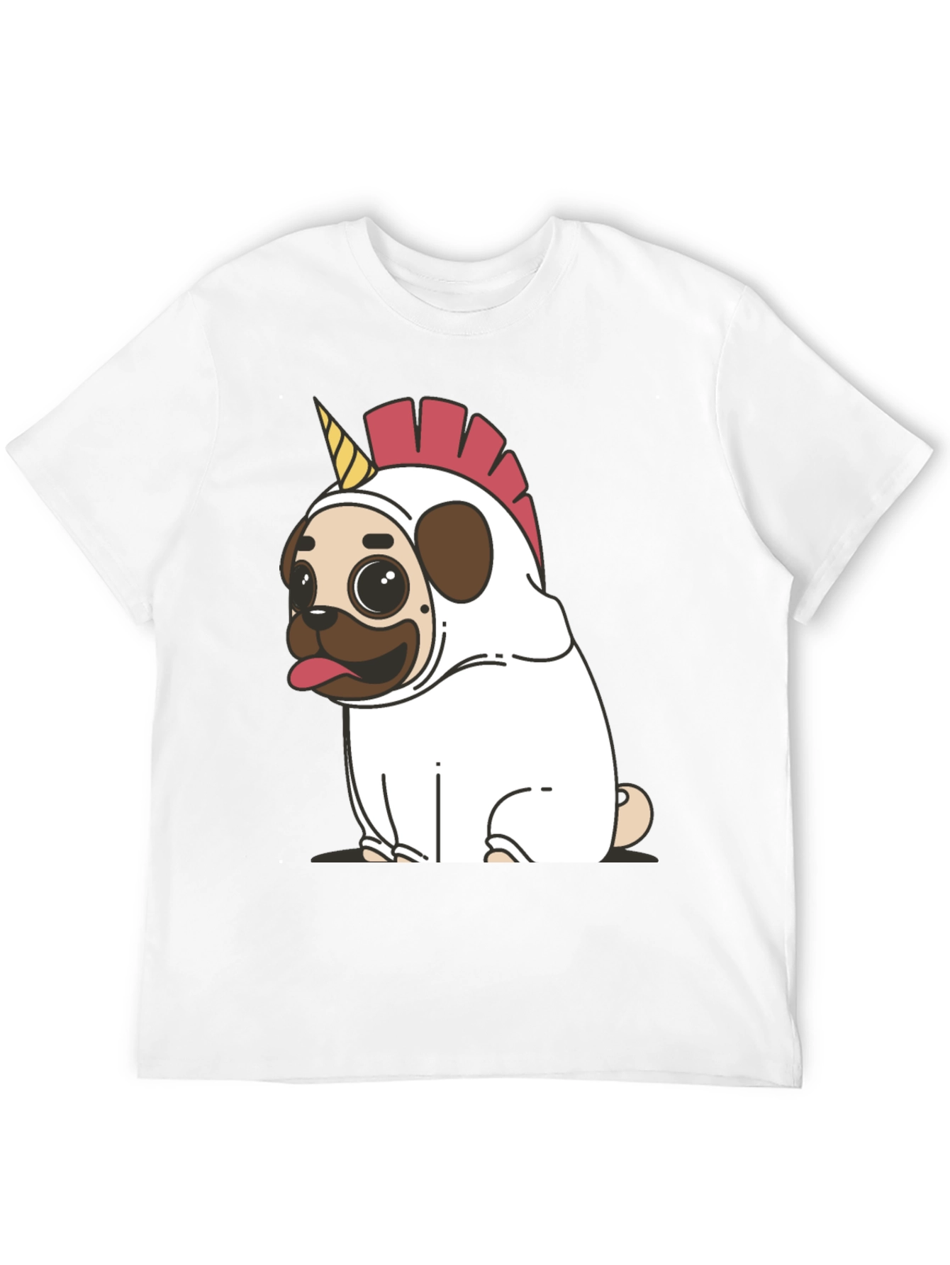 Black Unicorn Pug Graphic T-Shirt view 12