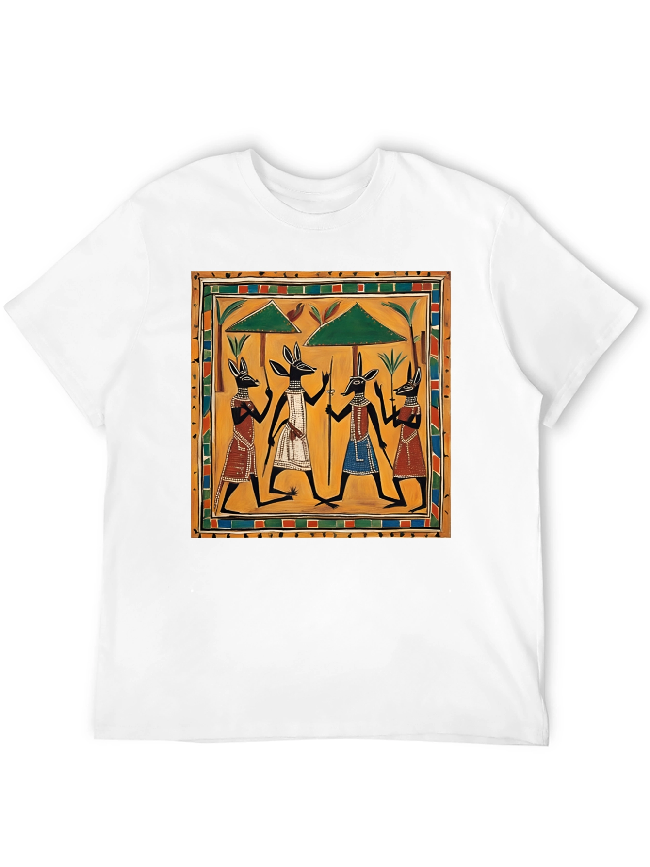 Black Egyptian Anubis Art Graphic Tee view 12