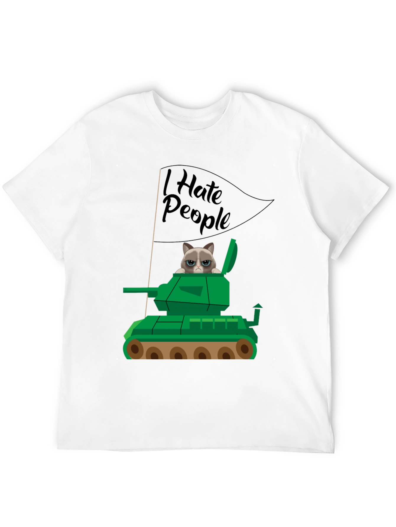 Black Grumpy Cat Tank T-Shirt - I Hate People view 12
